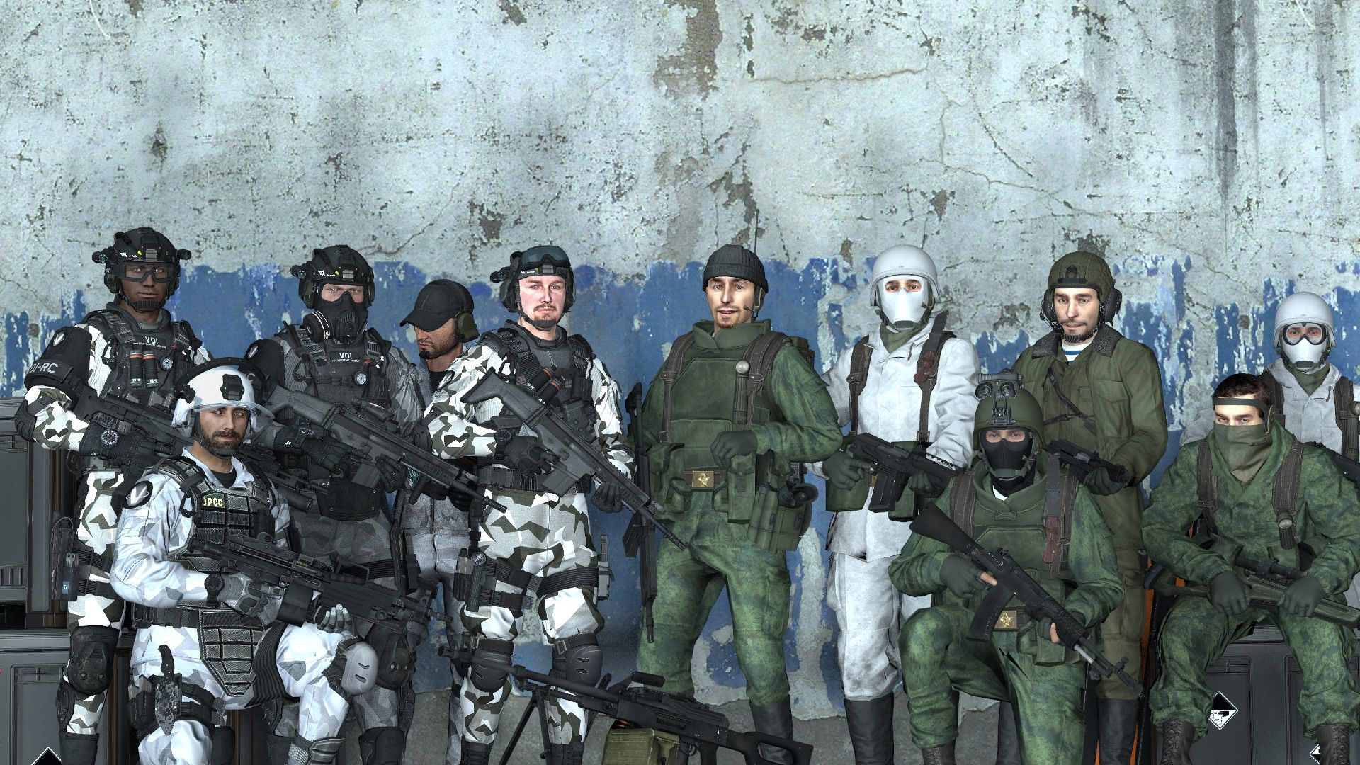 Steam Community - Screenshot - Members Of The 1st Joint VDI TPA Battalion, 3rd Company, Pose For A Quick Picture Before Heading Out On Patrol In Central Moscow