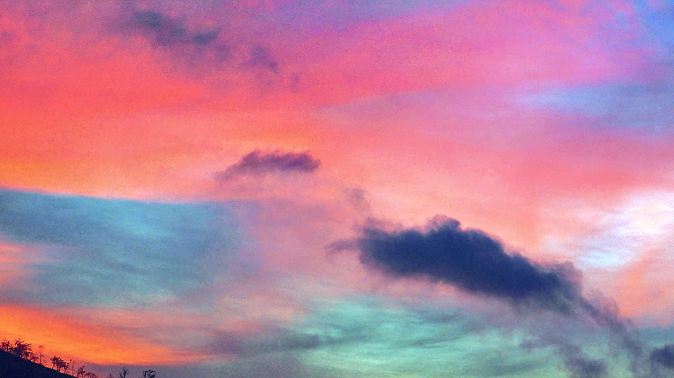 wallpaper for desktop, laptop. sky rainbow cloud sunset nature blue pink