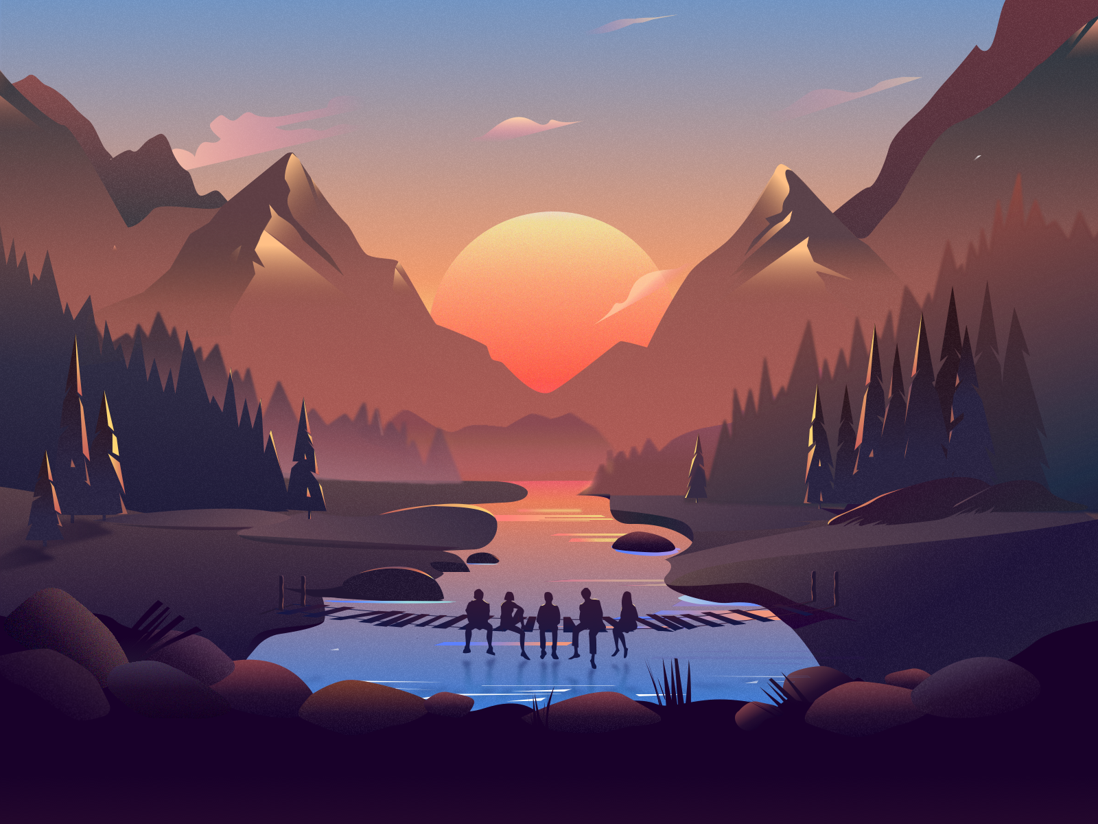 Illustration Landscape Wallpaper Free Illustration Landscape Background