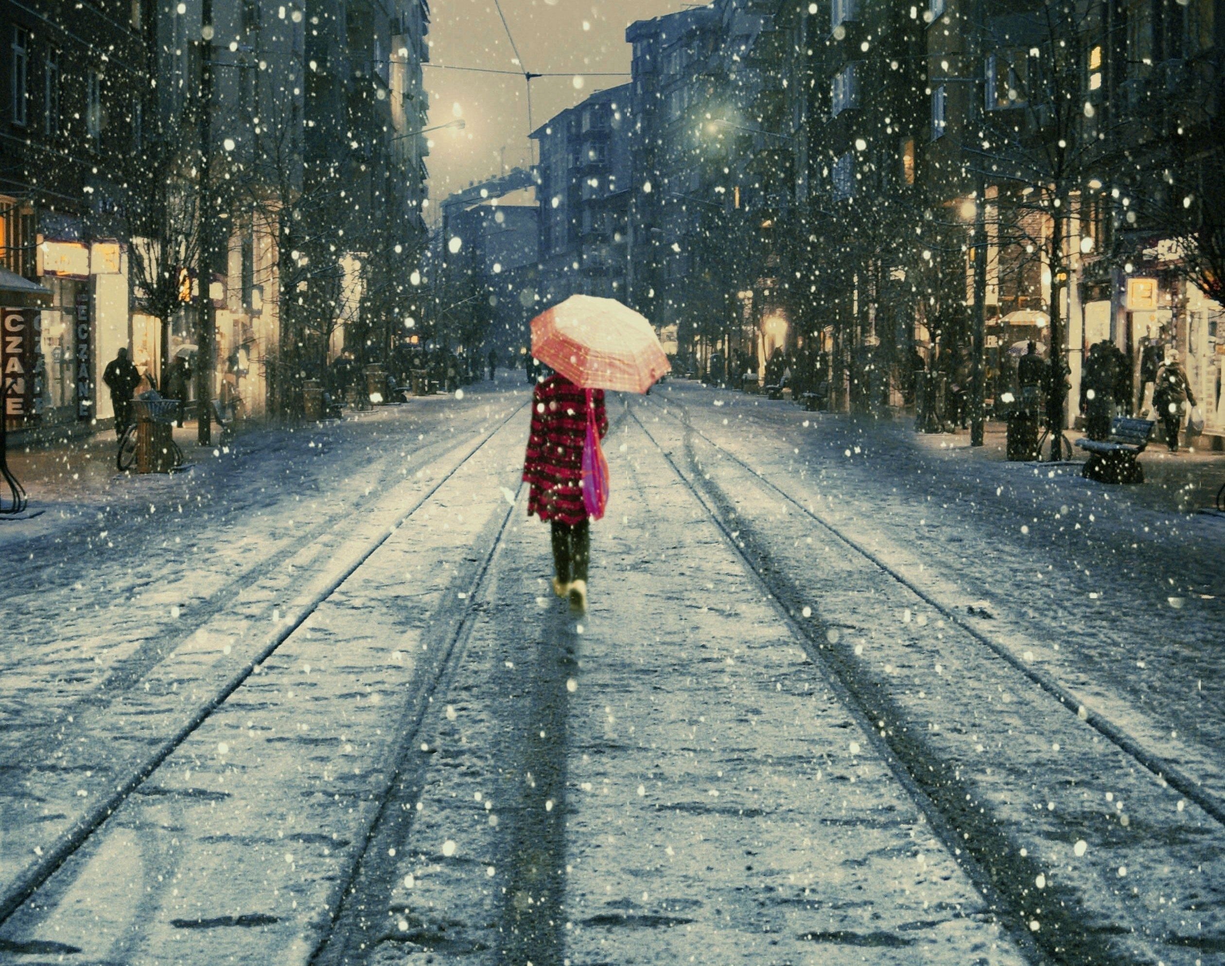 people in the snow. the snow, street, people, city Desktop Wallpaper and Background. Dreamy photography, Winter wonder, Snow