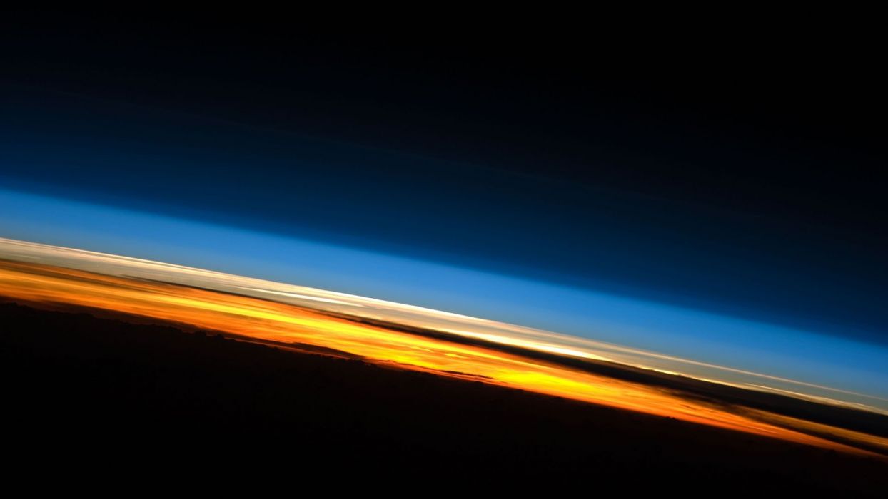 Sunset sunrise outer space Earth atmosphere space station wallpaperx1080