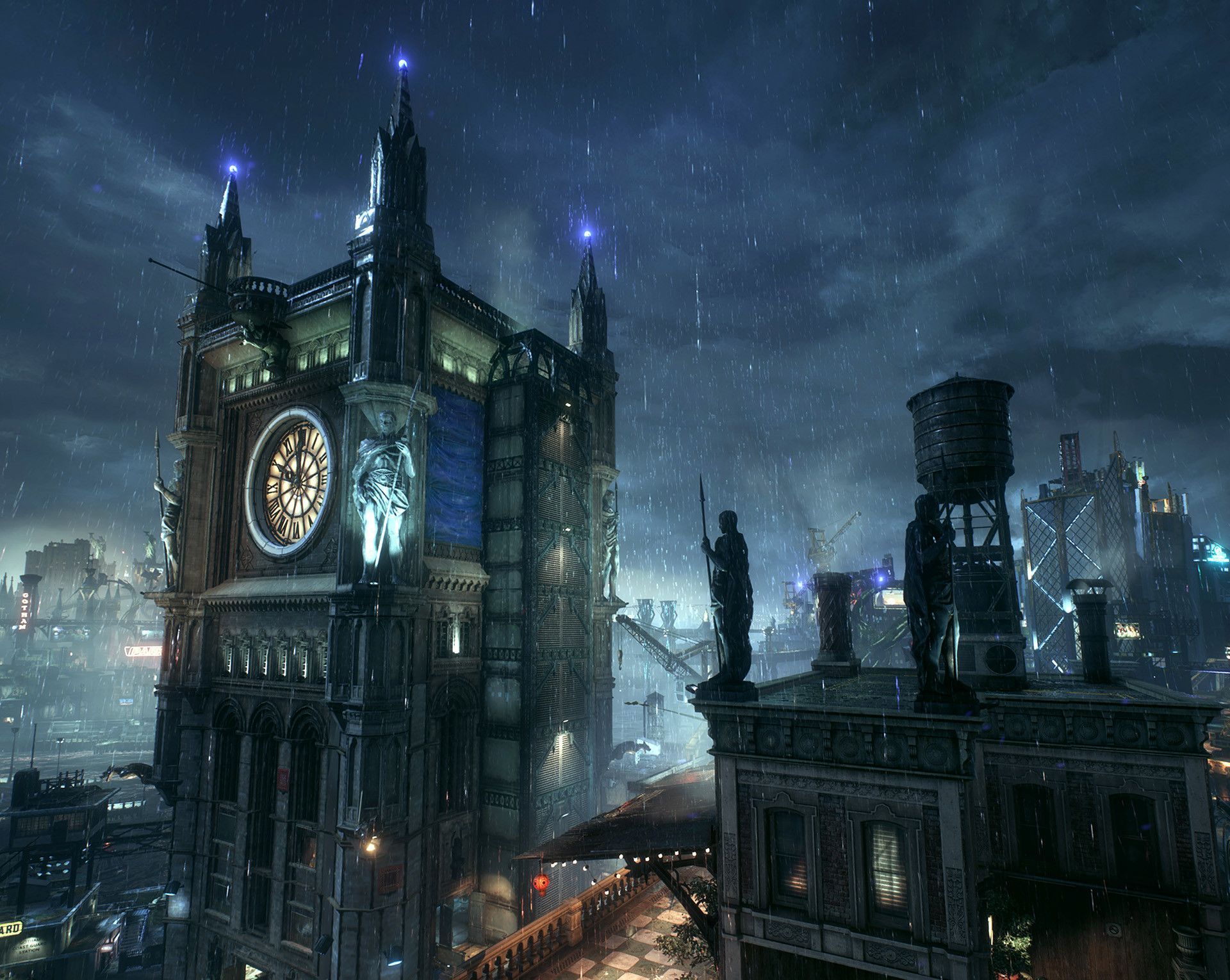 Gotham Clock tower. Batman Arkham knight. Gotham city, City artwork, Batman arkham city