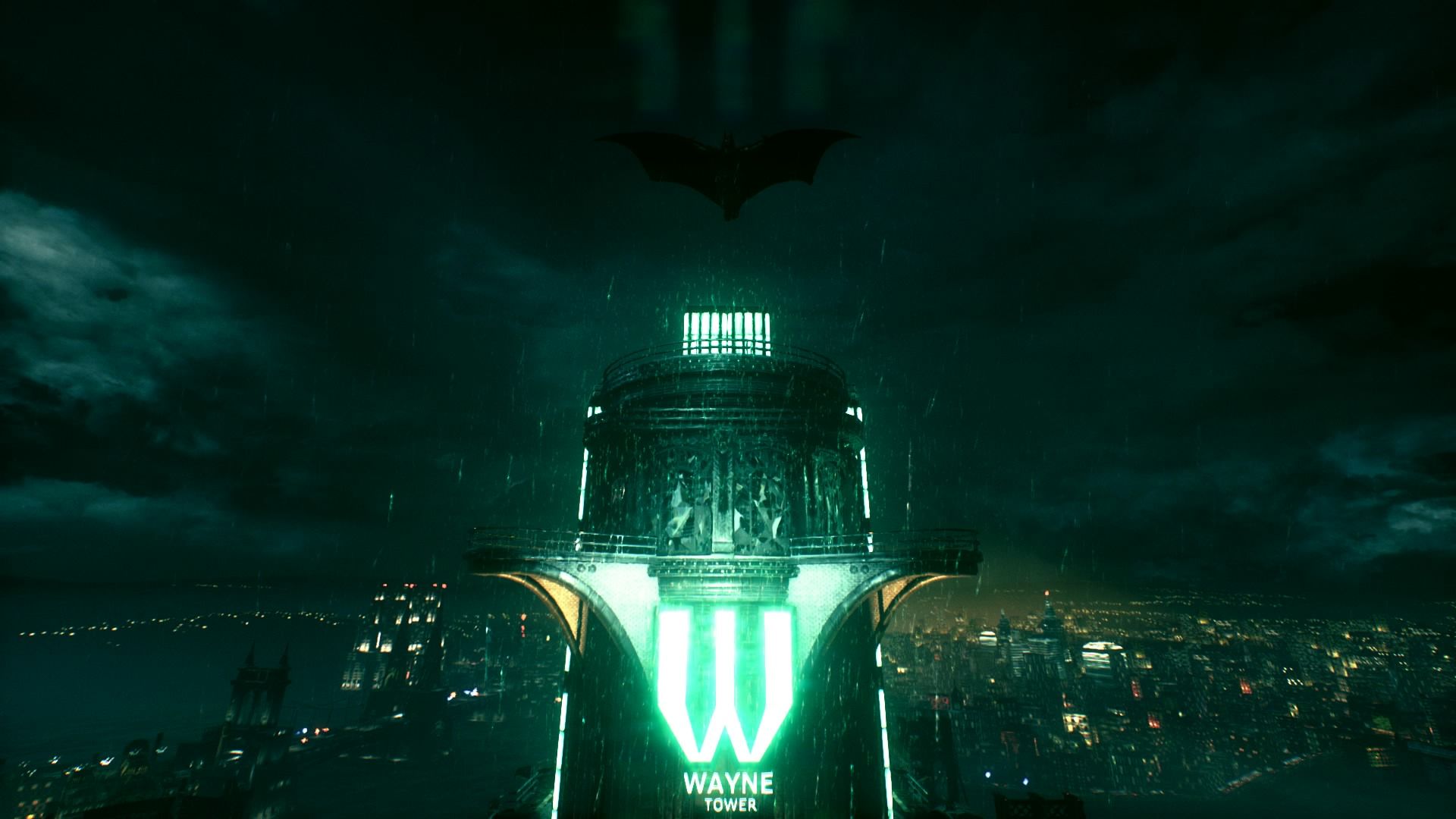 Live wallpaper Wayne Tower in the Batman game / interface personalization