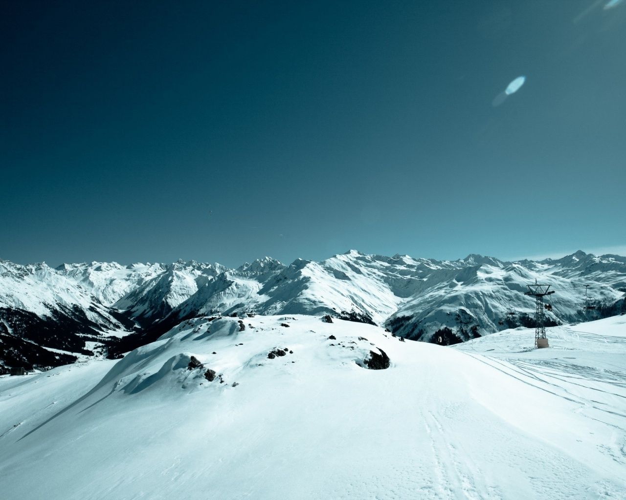 Pretty Snowy Mountains desktop PC and Mac wallpaper