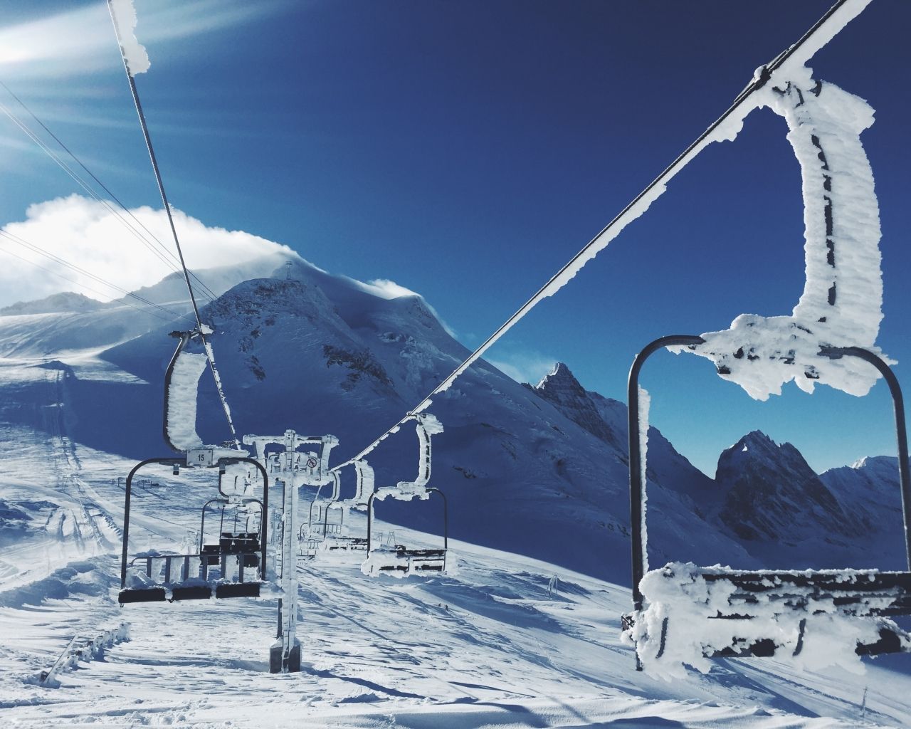 ski lift, mountains, snow 1280x1024 Resolution Wallpaper, HD Nature 4K Wallpaper, Image, Photo and Background