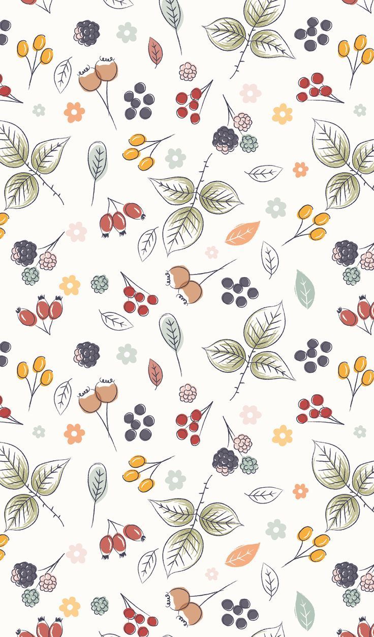 Emily Kiddy: Autumn Harvest Print. Winter background iphone, iPhone wallpaper, Pattern wallpaper