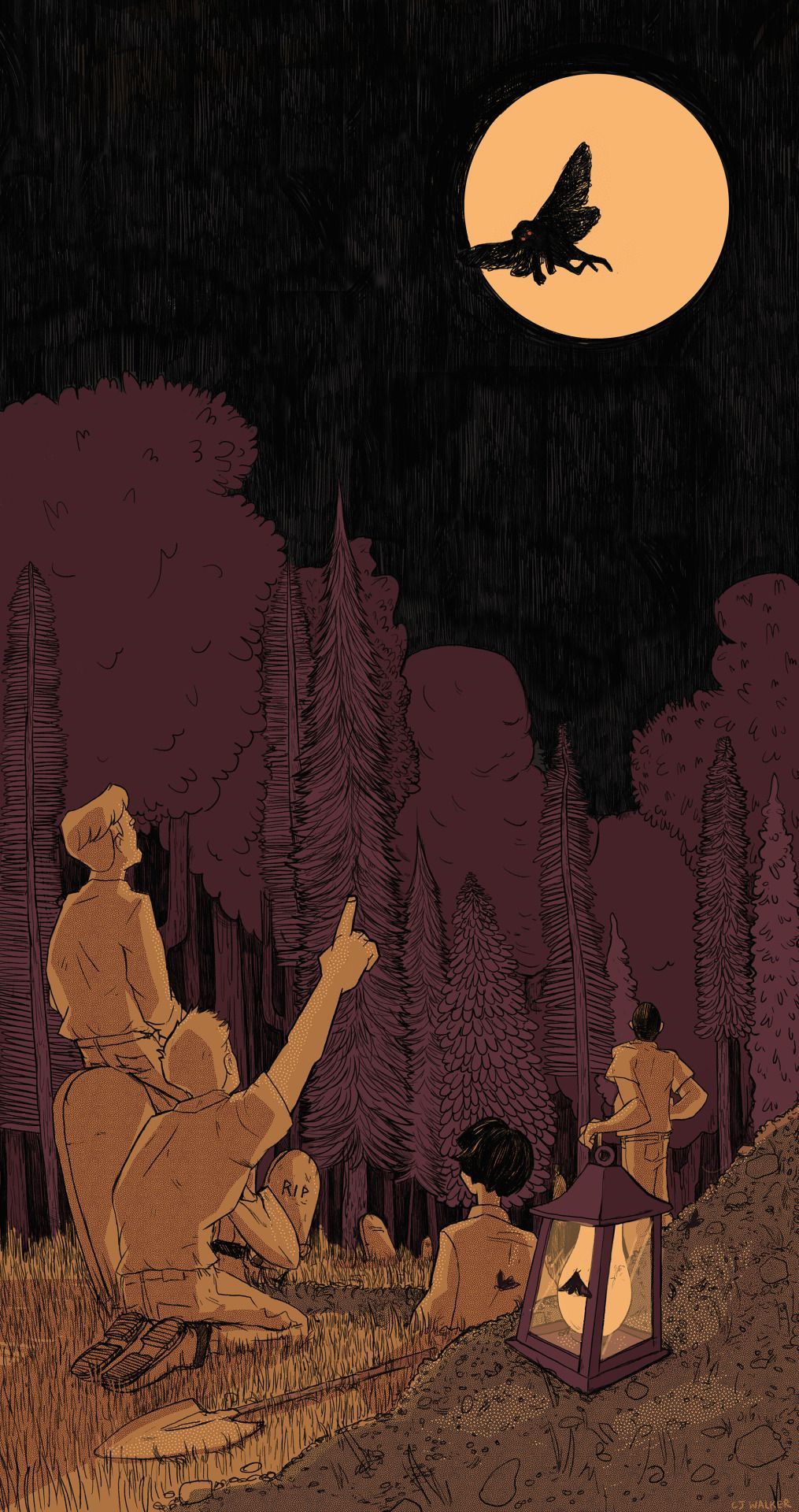 feastevil: “ first sighting of mothman, west virginia, 1966 ”. Mothman, Art, Cute art