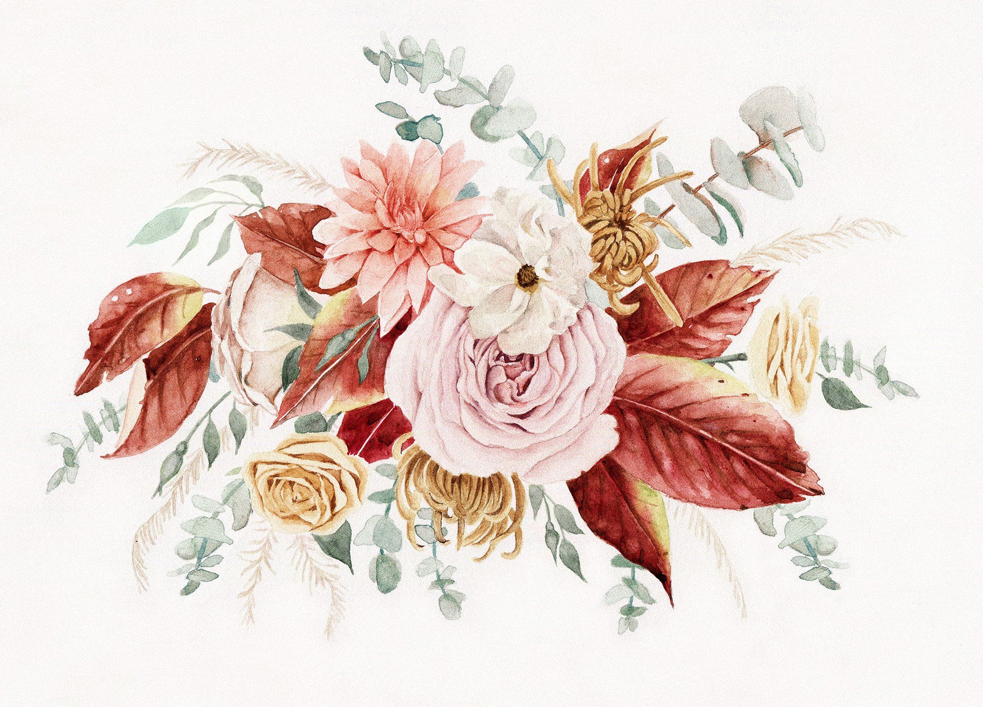 Rosey Floral Wallpaper. Anewall Mural Wallpaper