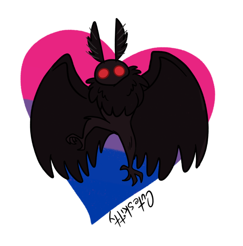 mothman pride. Mothman, Scary image, Creature drawings