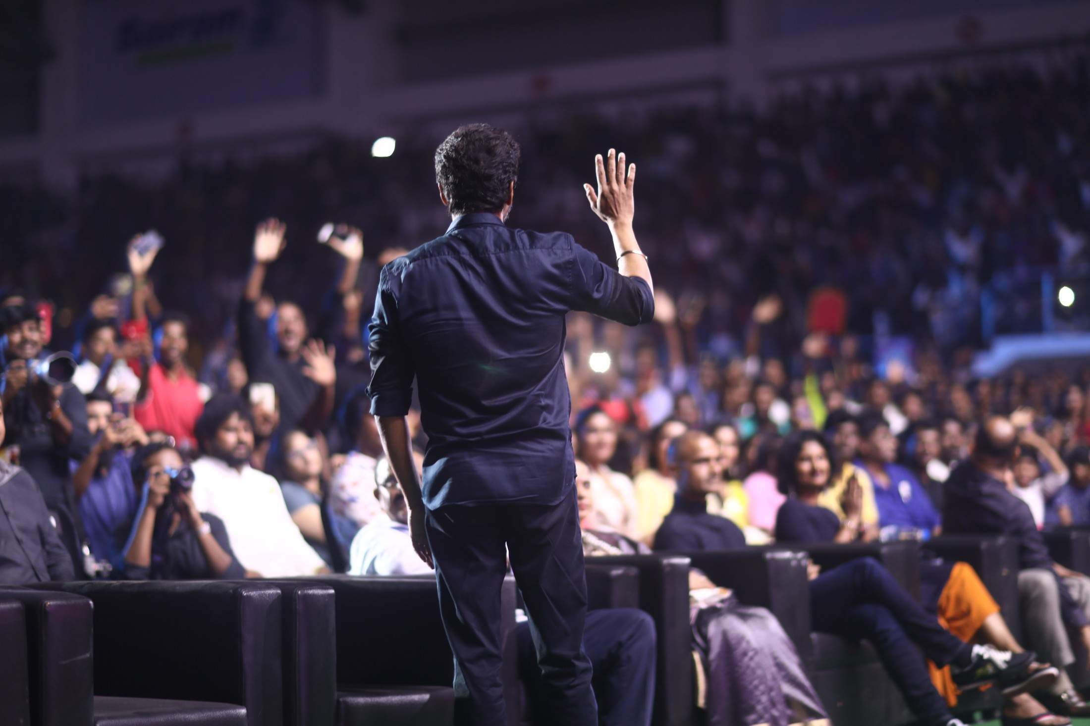 Brand new stills from the audio launch of the Vijay starrer Bigil- Cinema express