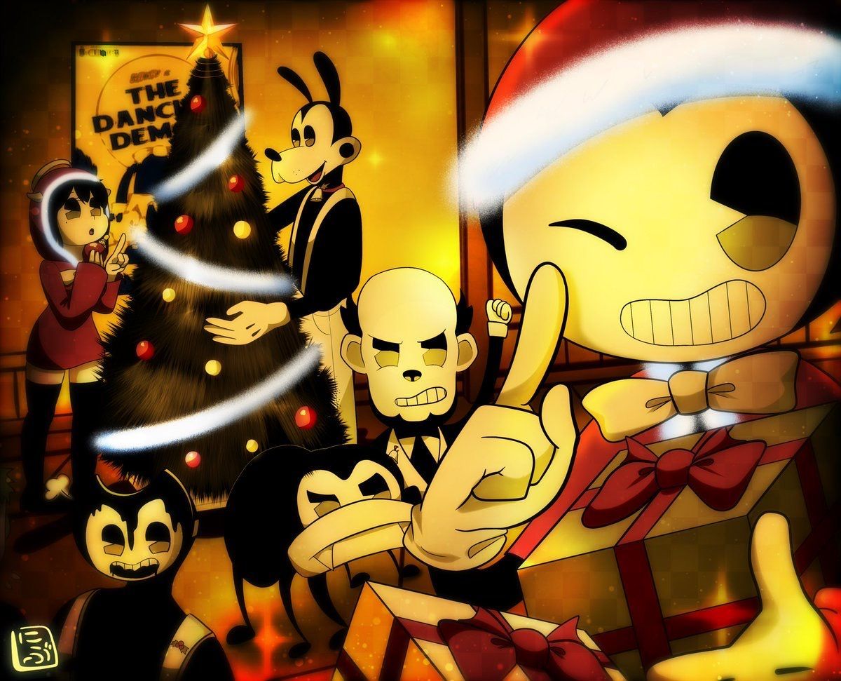 Merry Christmas (Feliz Natal). Bendy and the ink machine, Anime, Marvel wallpaper