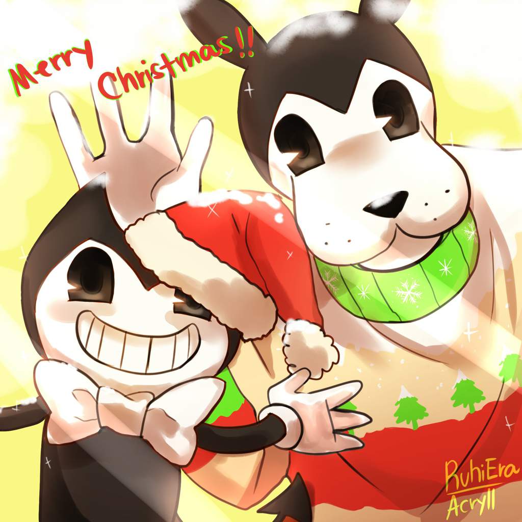 ❄Bendy and Boris wishes you a merry Christmas!❄. Bendy and the Ink Machine Amino