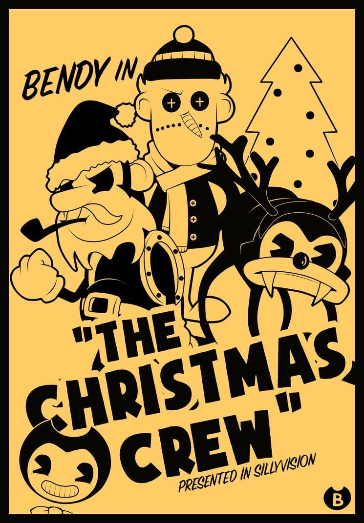The Christmas Crew by BlackjackSpeeder. Bendy and the ink machine, Ink, Cartoon posters