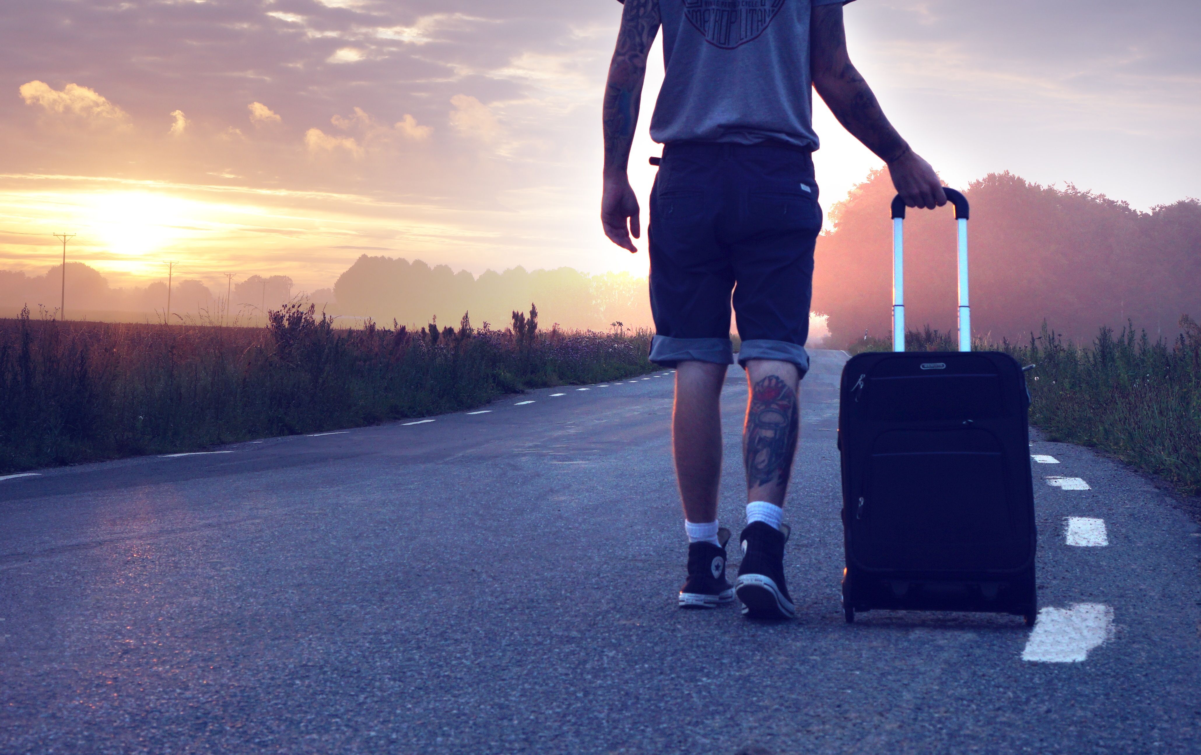Person Walking On Road With Suitcase, HD Others, 4k Wallpaper, Image, Background, Photo and Picture