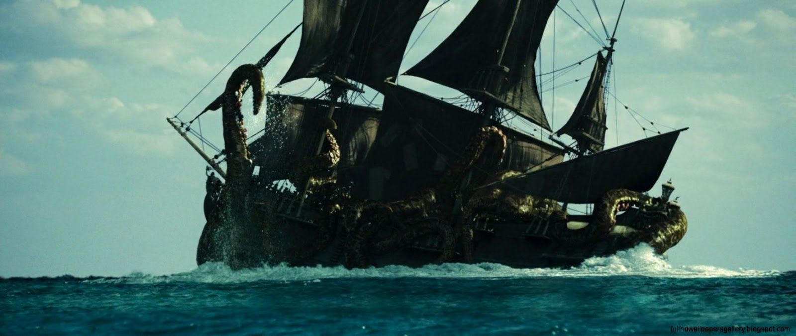Pirates Caribbean Picture Black Pearl Ship. Full HD Wallpaper