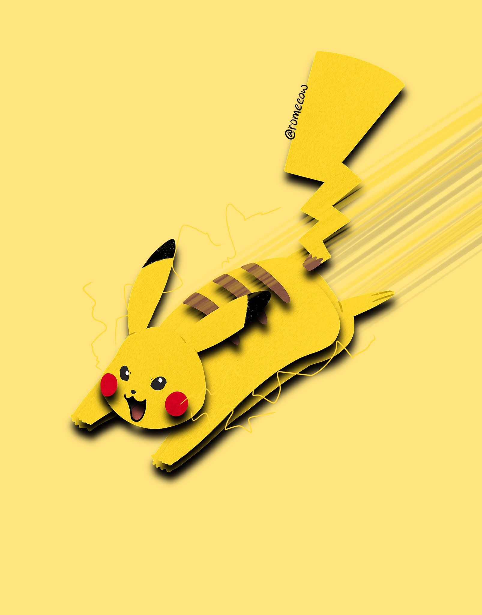 Krisna Tan quick drawing before bed time. Chubby Pikachu using Volt Tackle. Feel free to use it as a phone wallpaper