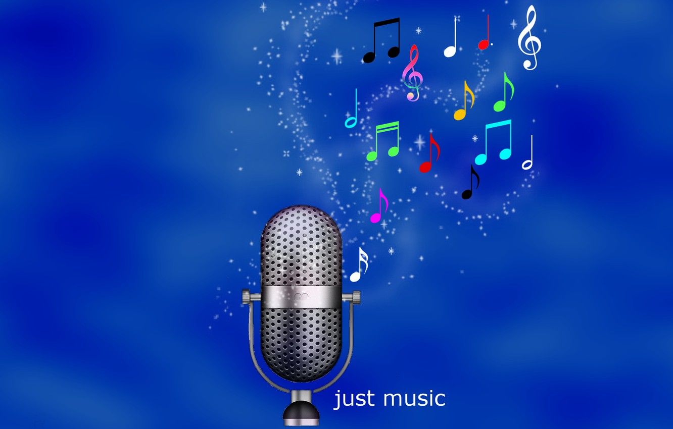 Wallpaper notes, Wallpaper, music, sound, microphone image for desktop, section музыка