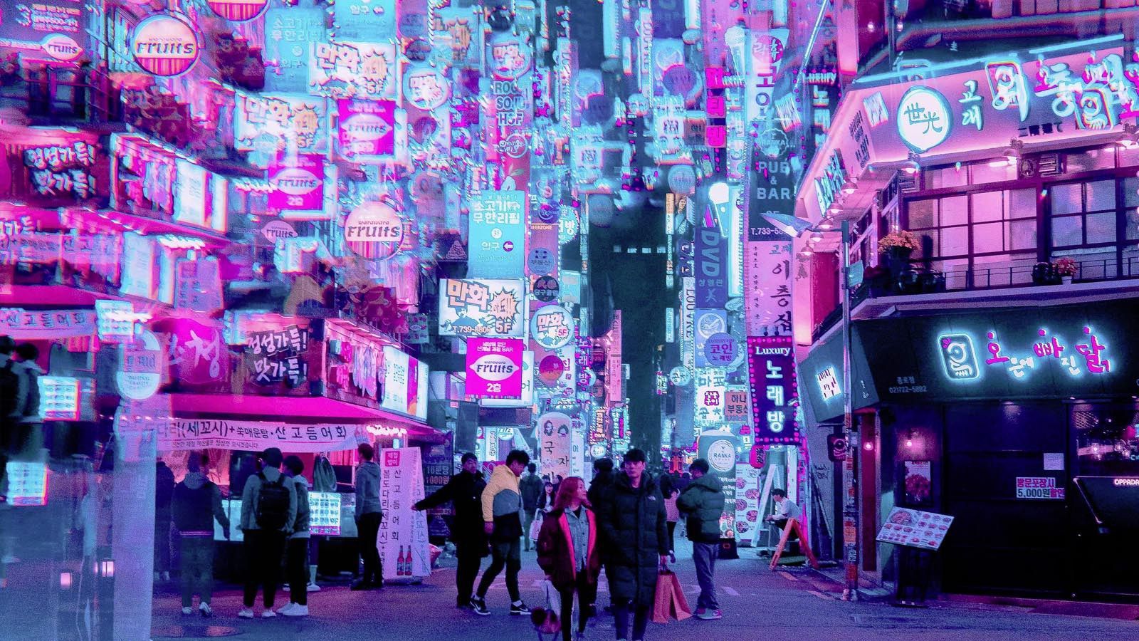 Neon Street Anime Wallpapers - Wallpaper Cave