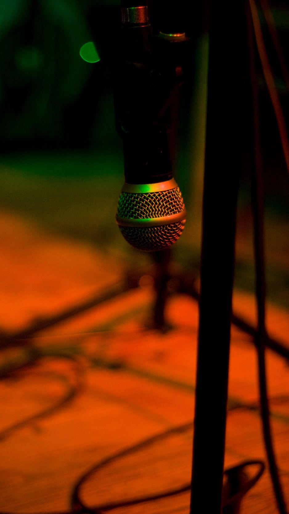 Download Wallpaper 938x1668 Microphone, Music, Stage, Stand, Wires Iphone 8 7 6s 6 For Parallax HD Background