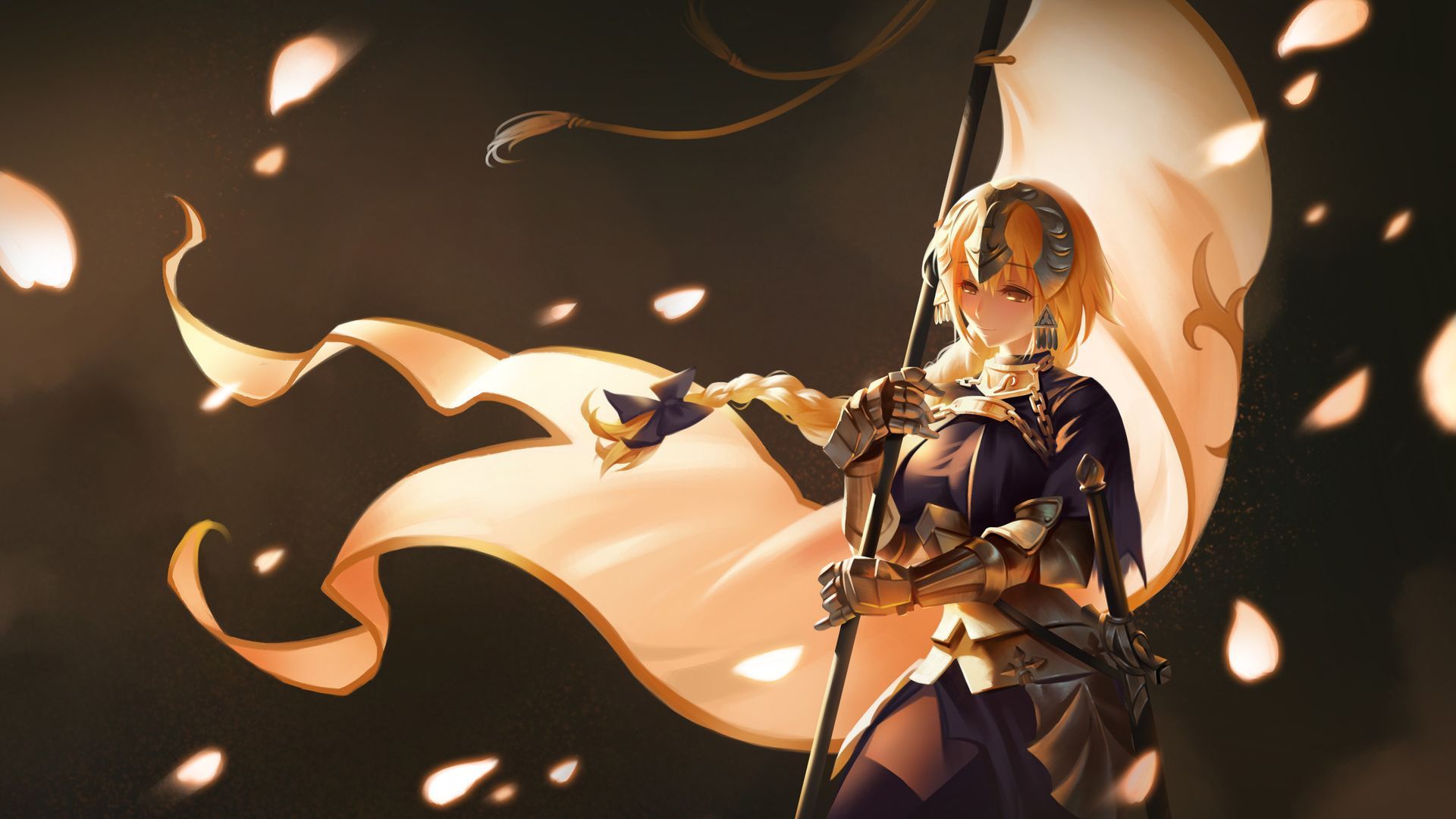 Desktop Wallpaper Banner, Anime Girl, Jeanne D'arc, Fate Series, HD Image, Picture, Background, 24a2b8