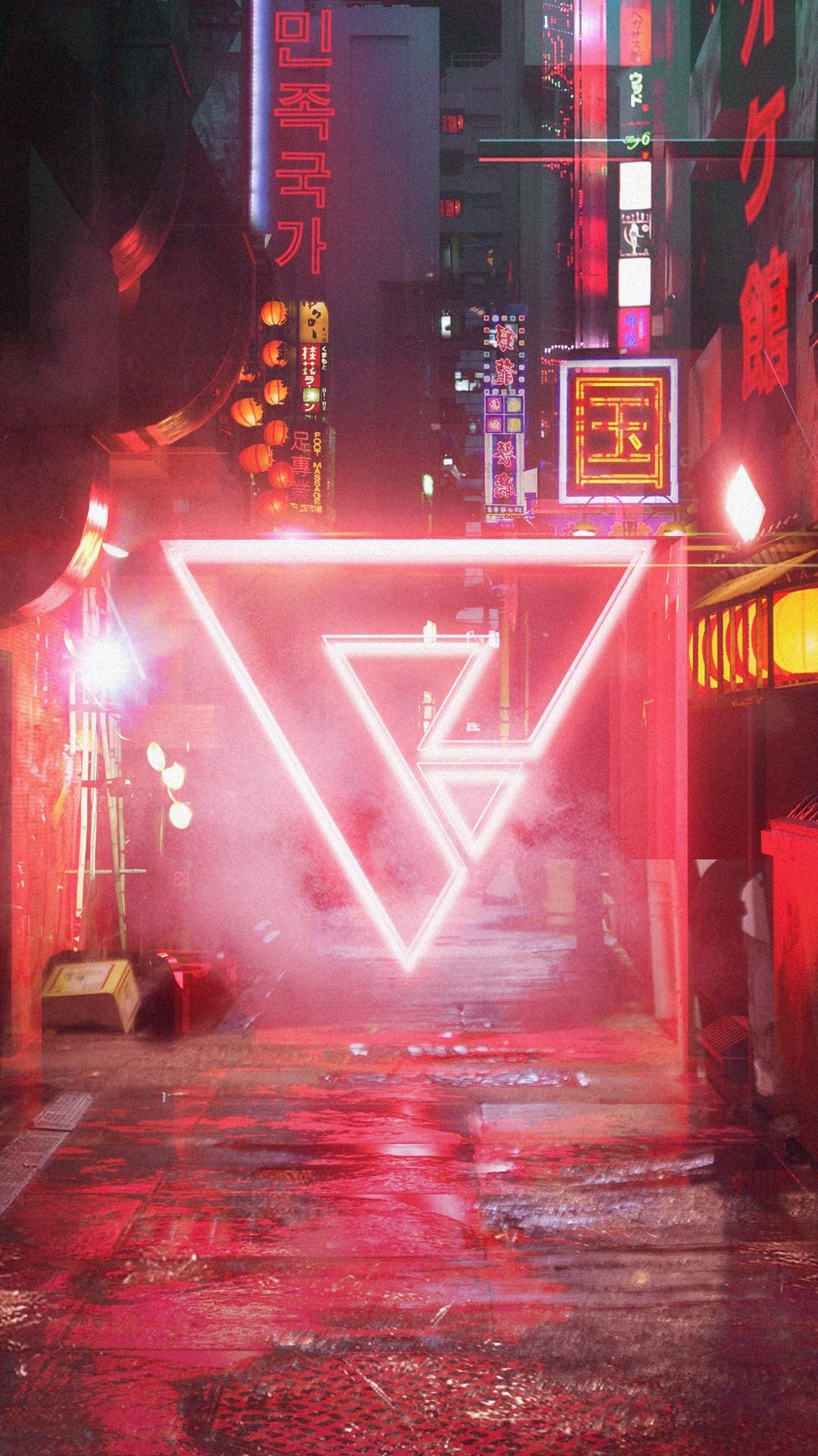 Cyberpunk Street Neon Abstract