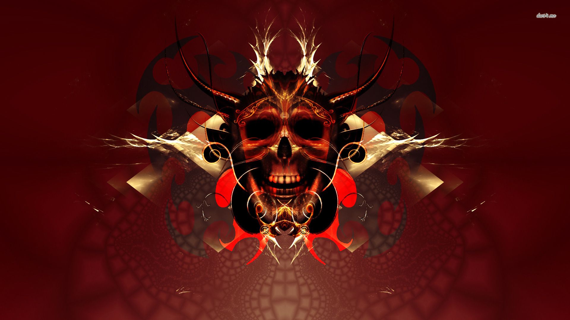 Red And Black Skull Wallpaper