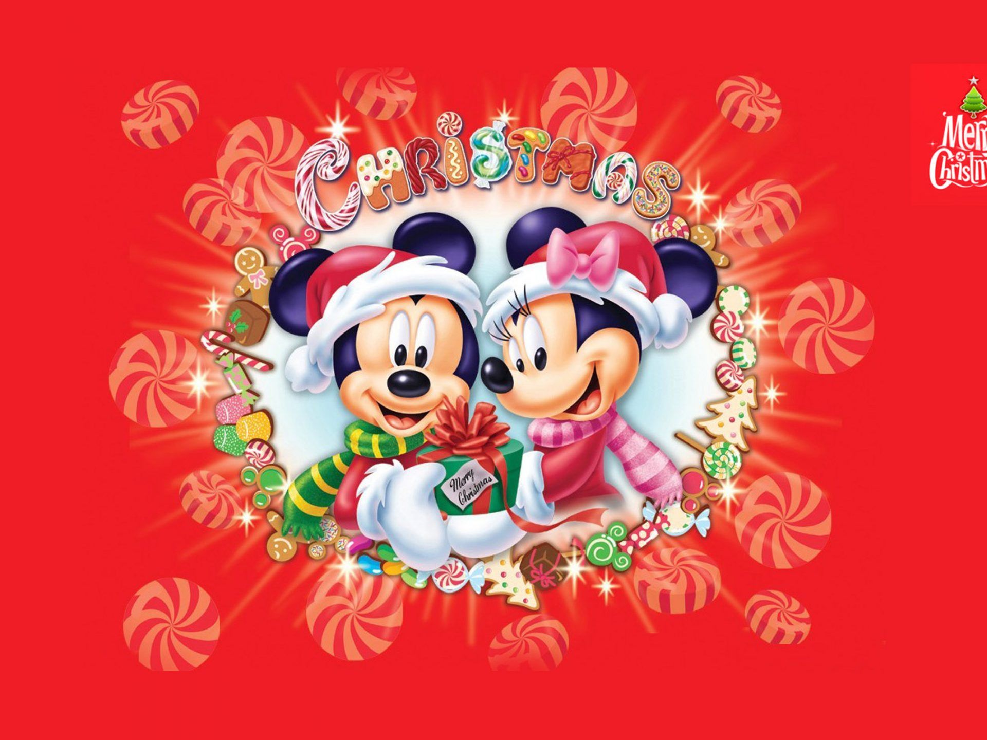 Мickey And Мinnie Merry Christmas Disney HD Wallpaper Widescreen Free Download 2560x1600, Wallpaper13.com