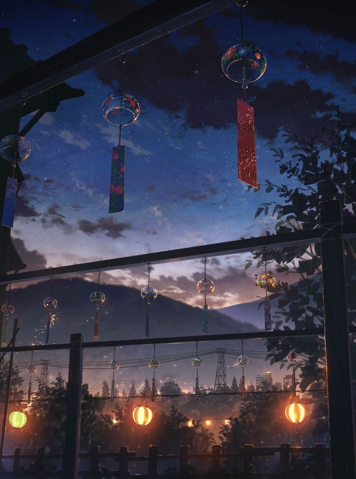 anime #nature #lantern #dark #sky #stars P #wallpaper #hdwallpaper #desktop. Anime scenery, Anime scenery wallpaper, Anime background