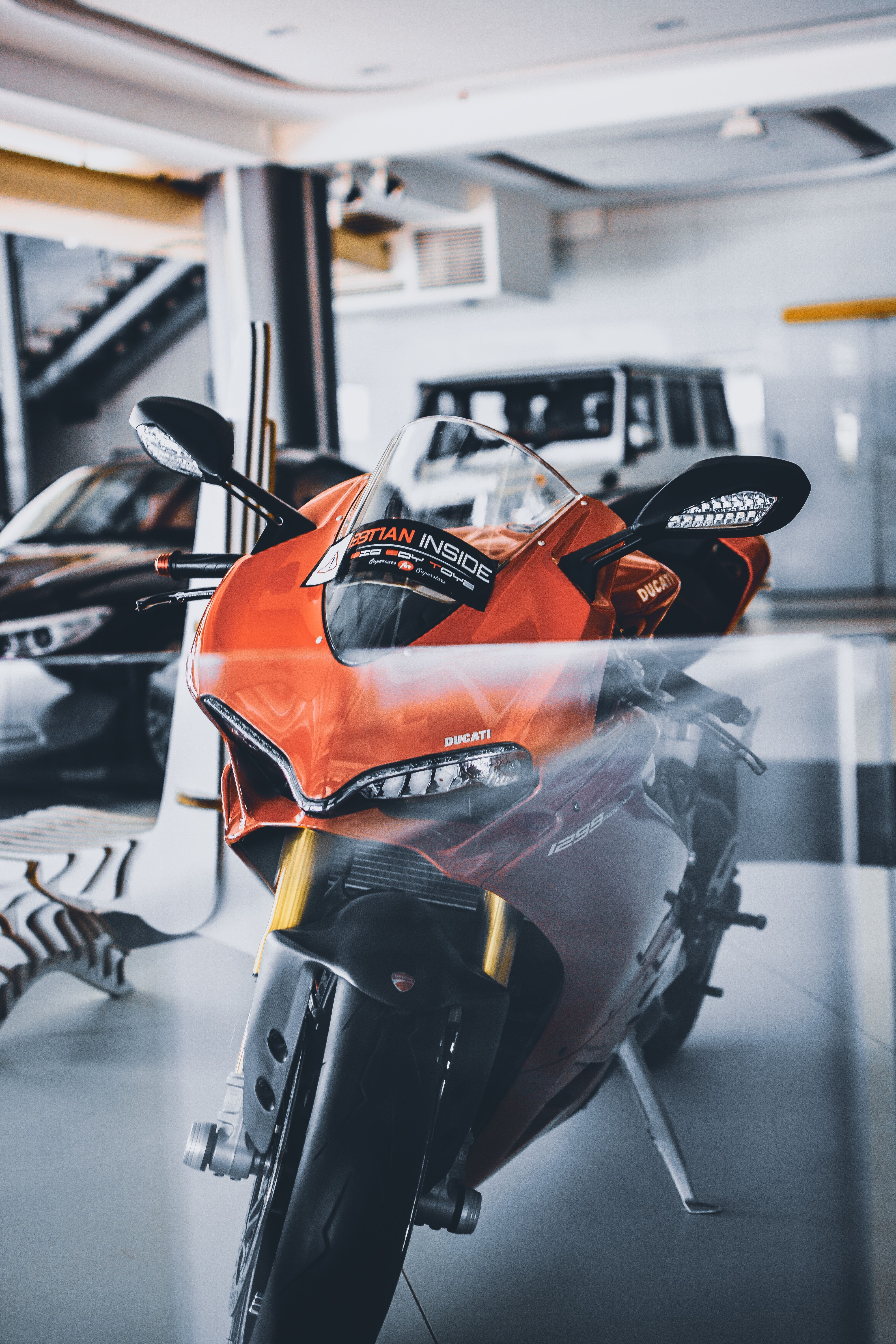 Red and Black Sports Bike Parking Inside Garage · Free