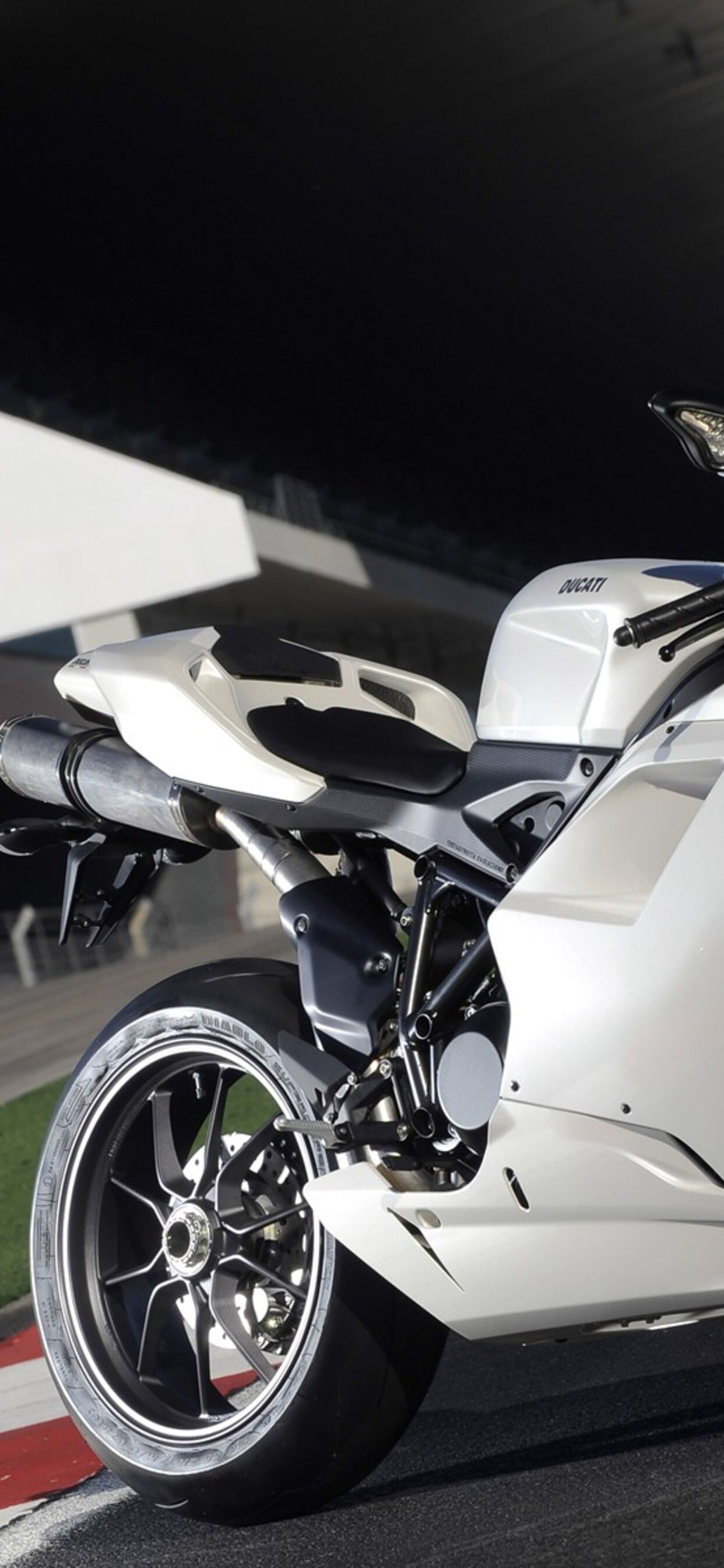 White Ducati sport bike