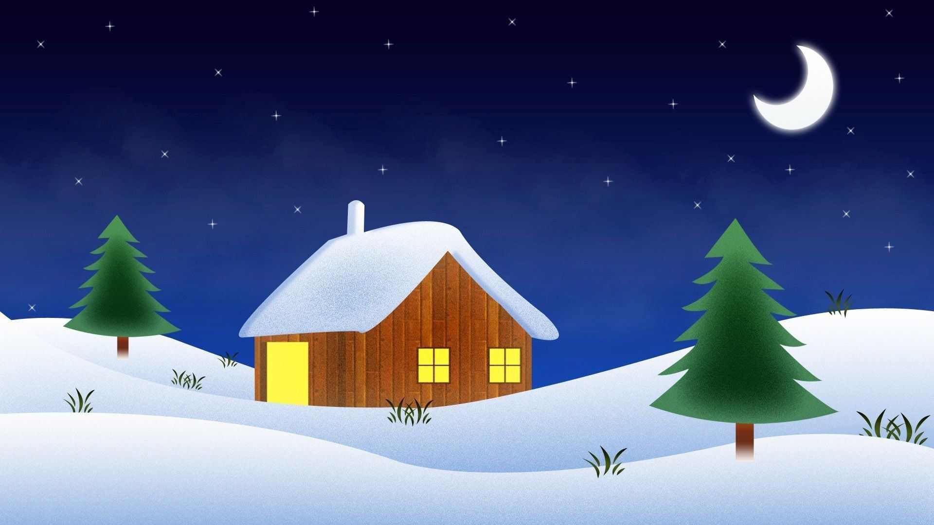 Beautiful Winter Night Wallpaper