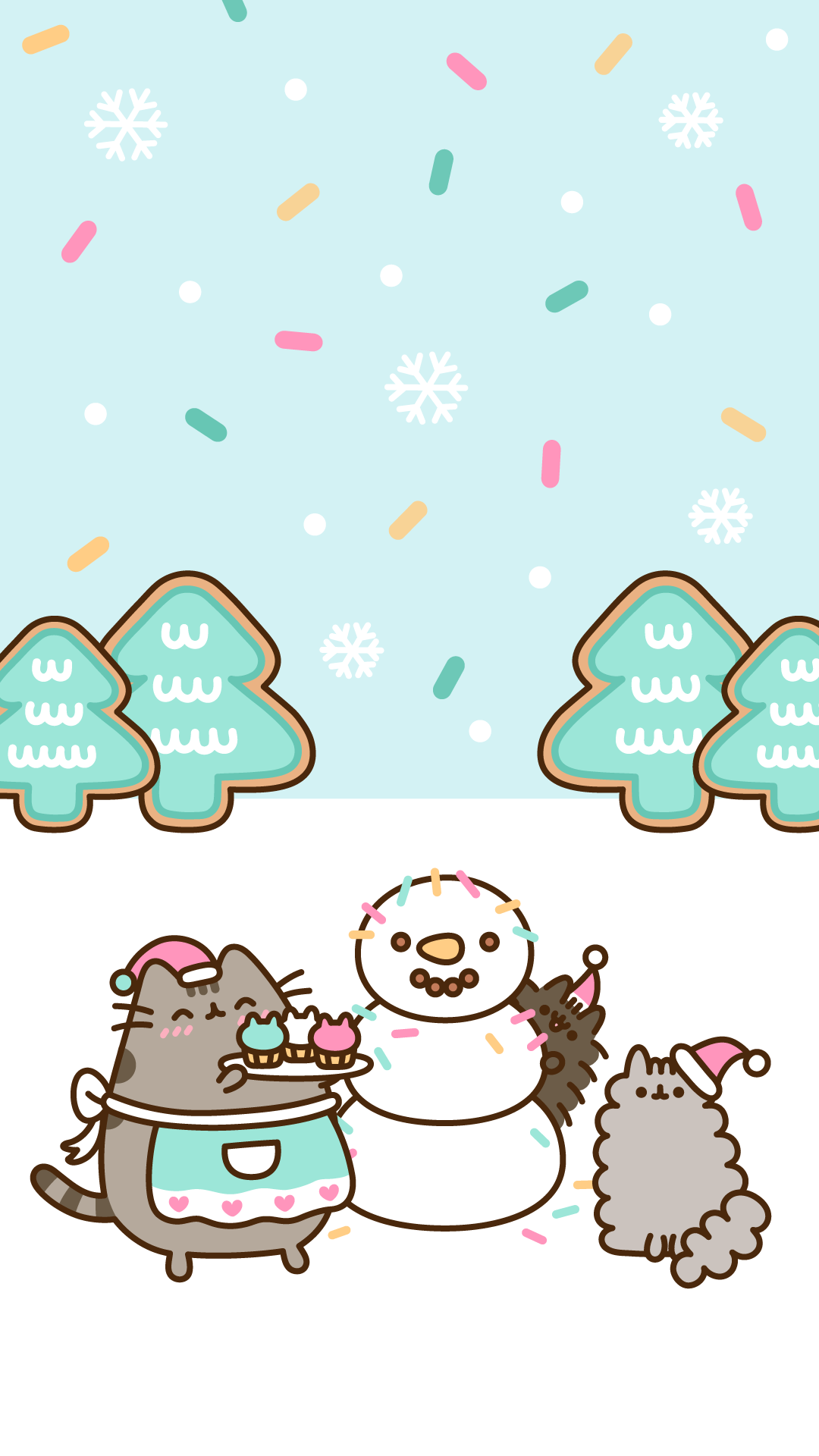 FREE Exclusive Pusheen Android and iPhone® Christmas Wallpaper - #ClairesBlog. Wallpaper iphone christmas, Pusheen christmas, Cute christmas wallpaper