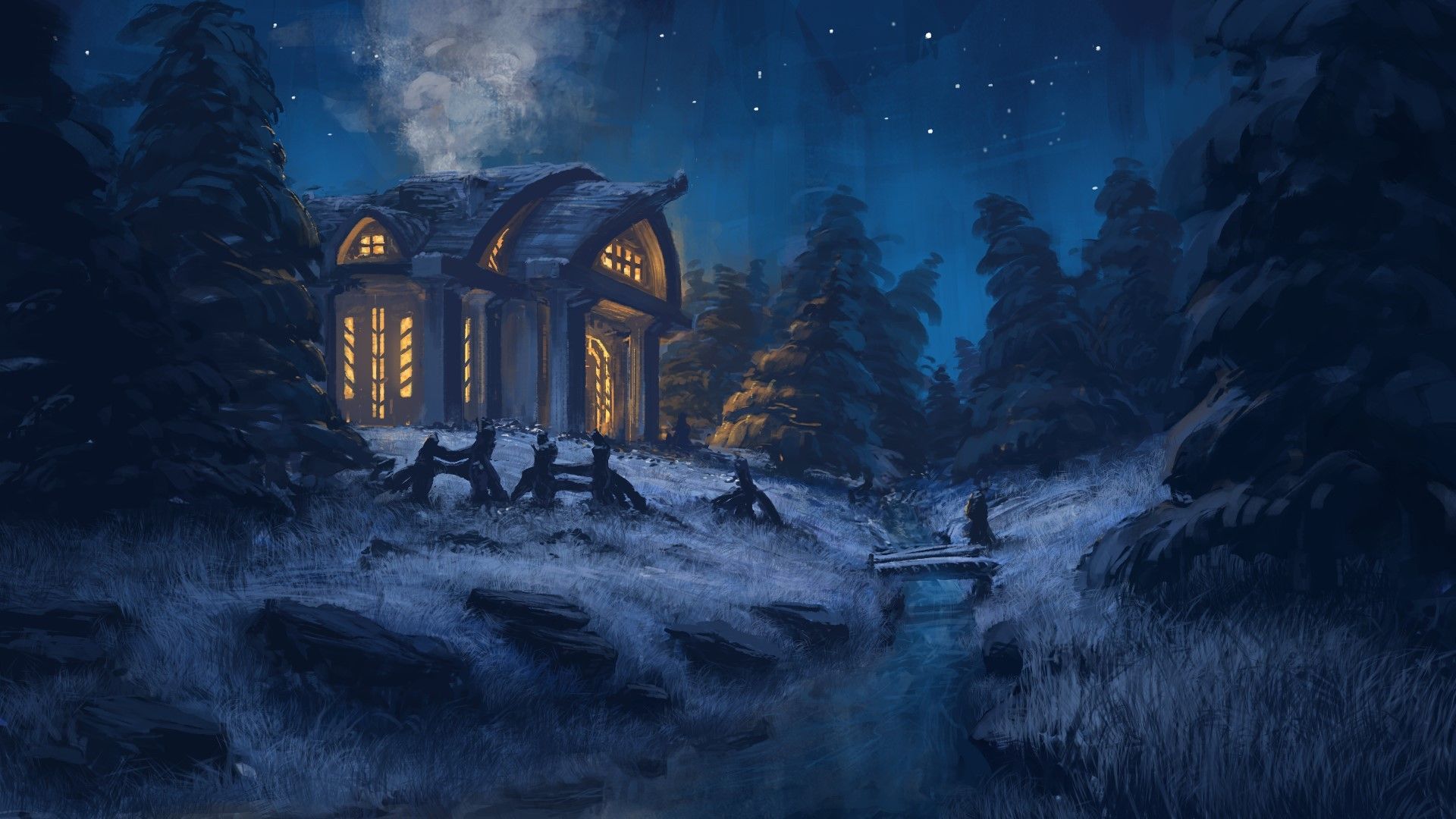 Winter Night Wallpaper Wallpaper & Background Download