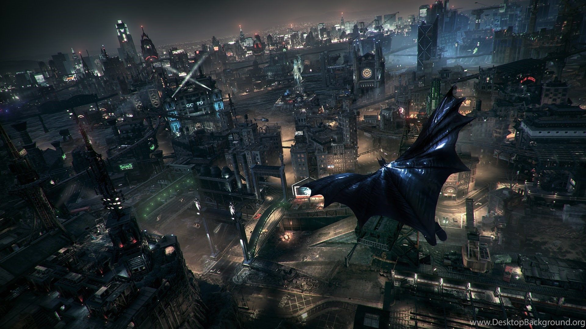 Justpict.com Gotham City Skyline Batman Wallpaper Desktop Background