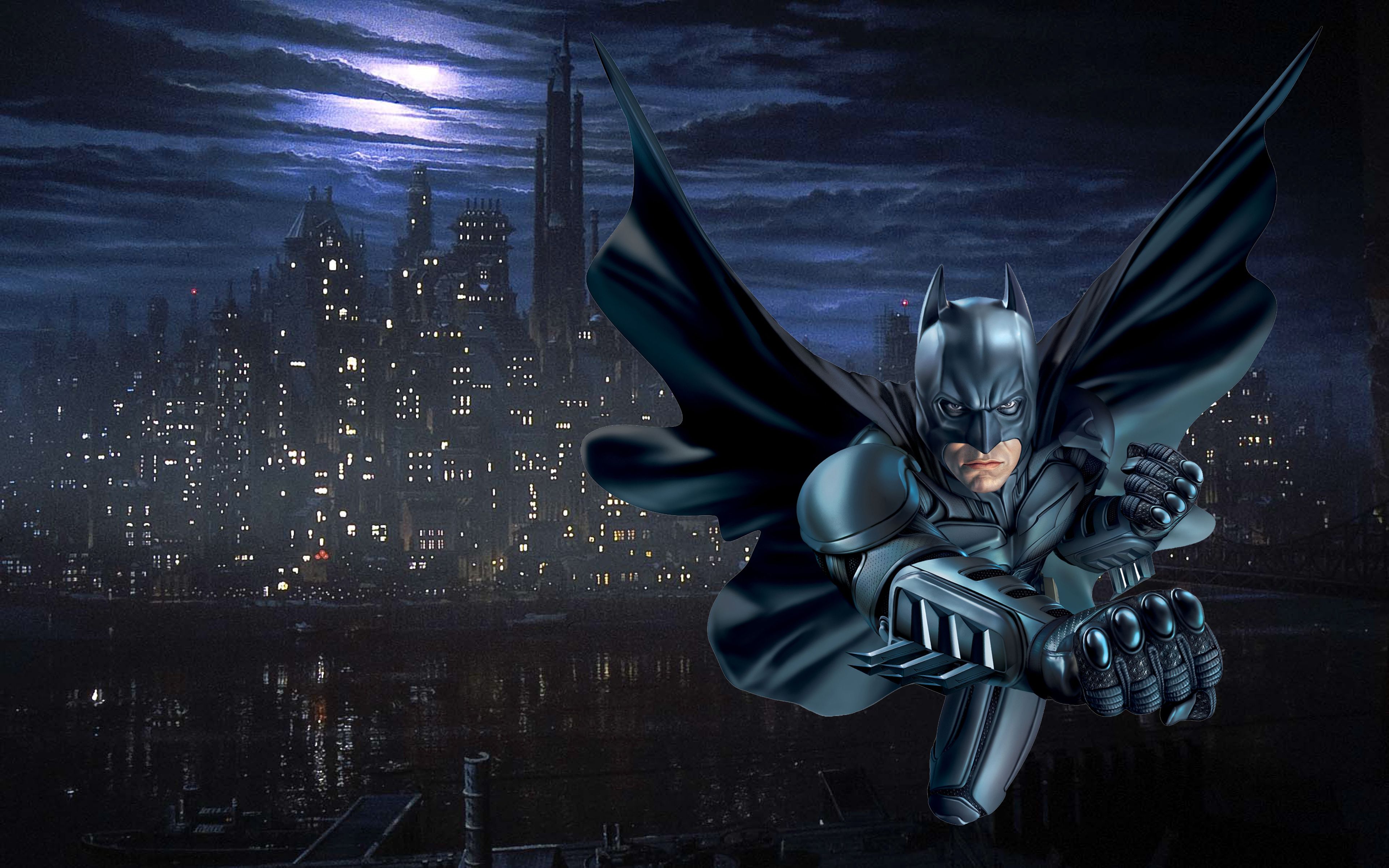 Batman Gotham City New Desktop Wallpaper Free Download 3840x2400, Wallpaper13.com