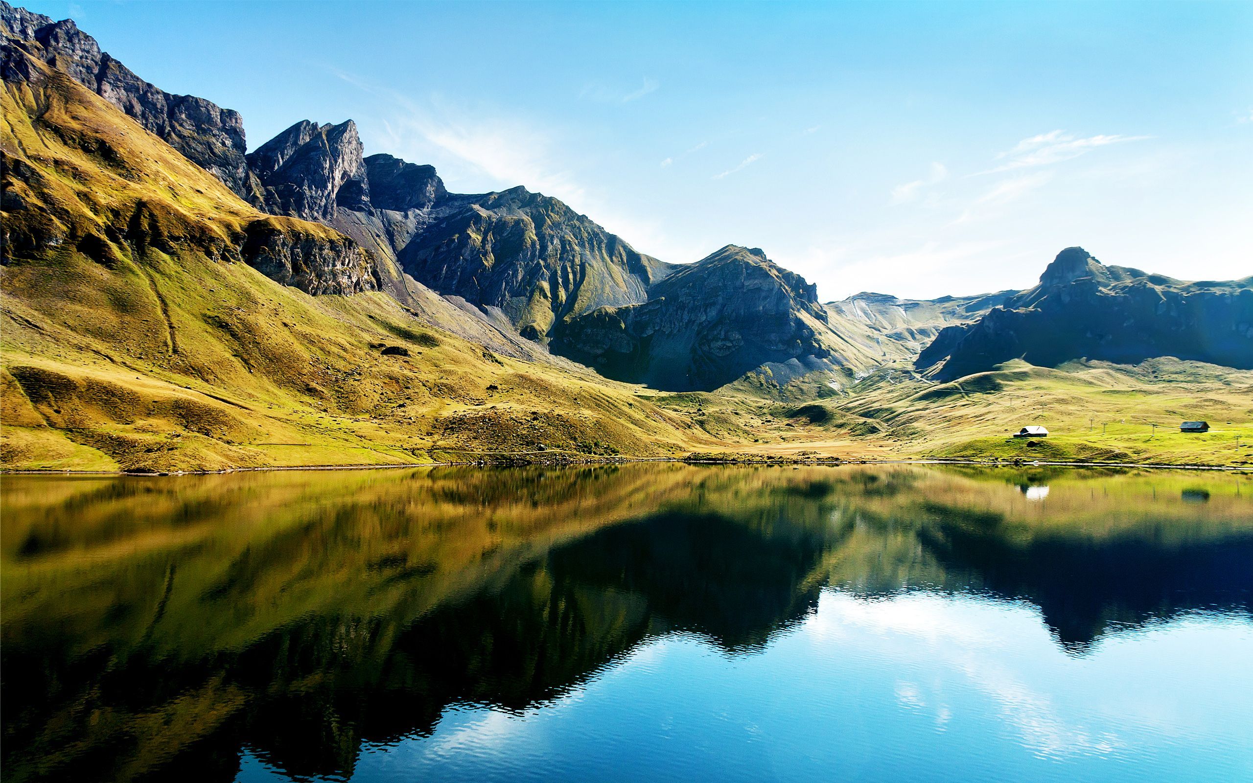swiss_alps_lake- 2,560×1,600 pixels. Swiss alps, Mountain wallpaper, Alps