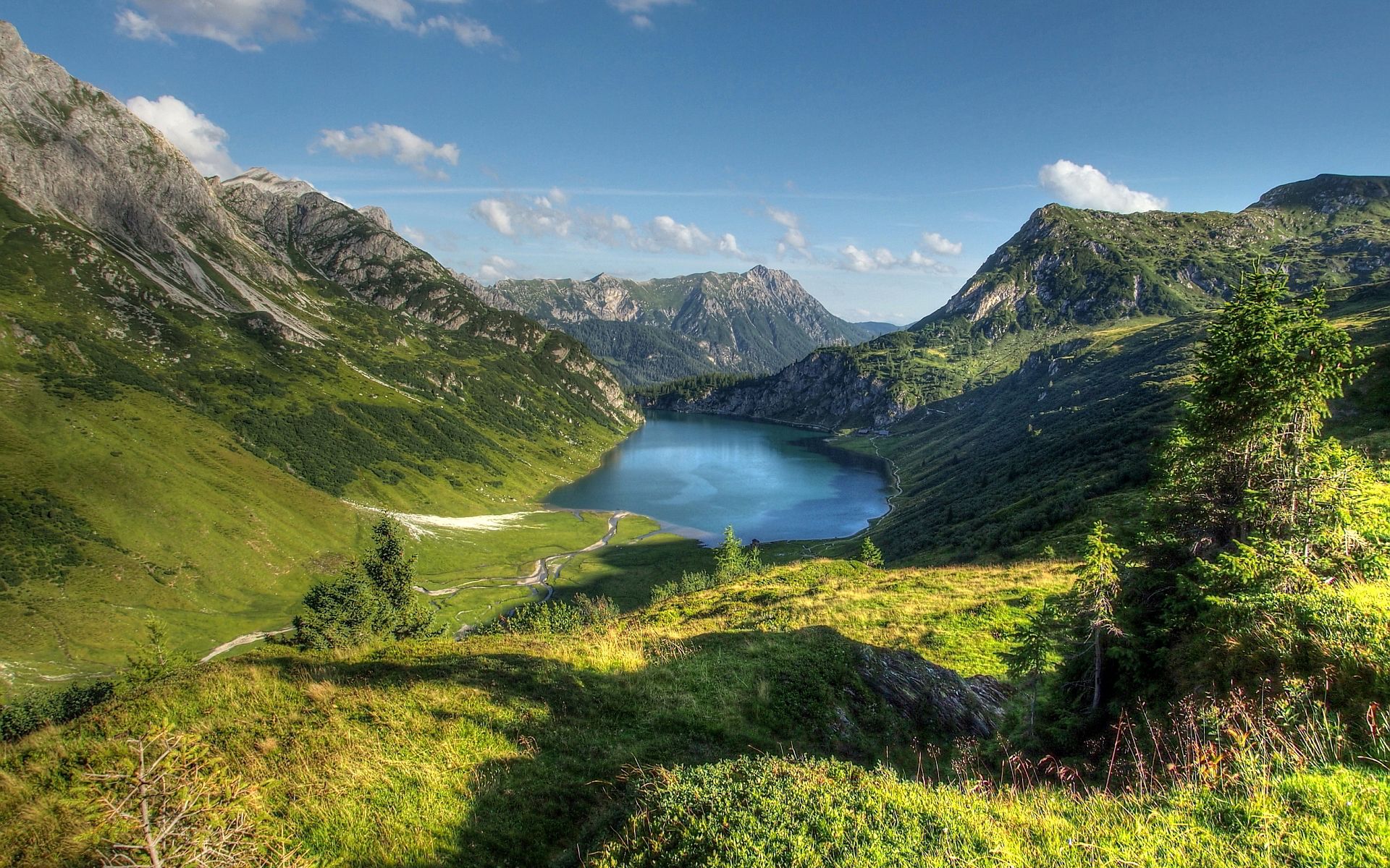 Austria alps mountain lake wallpaperx1200