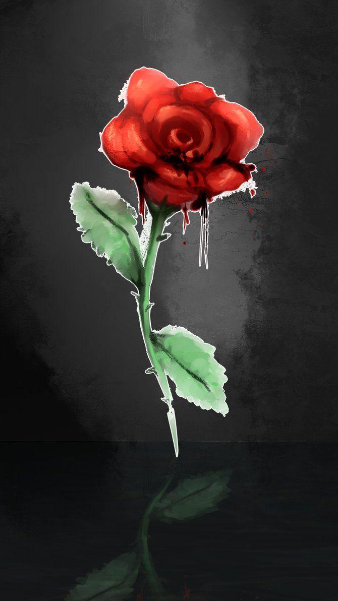 Bloody Red Rose Wallpaper