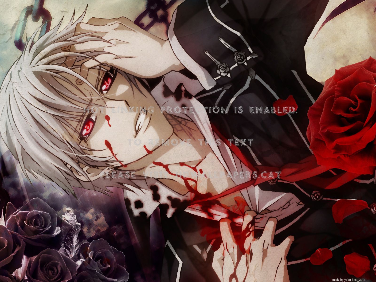 bloody roses vampire knights zero kiryu red