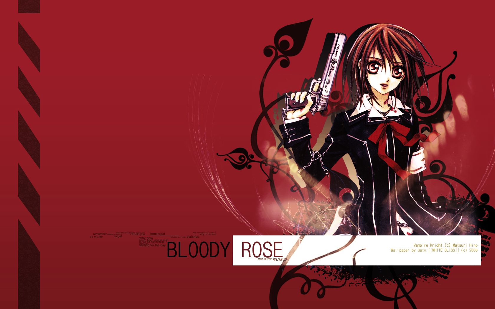 Vampire Knight Wallpaper: bloody rose.
