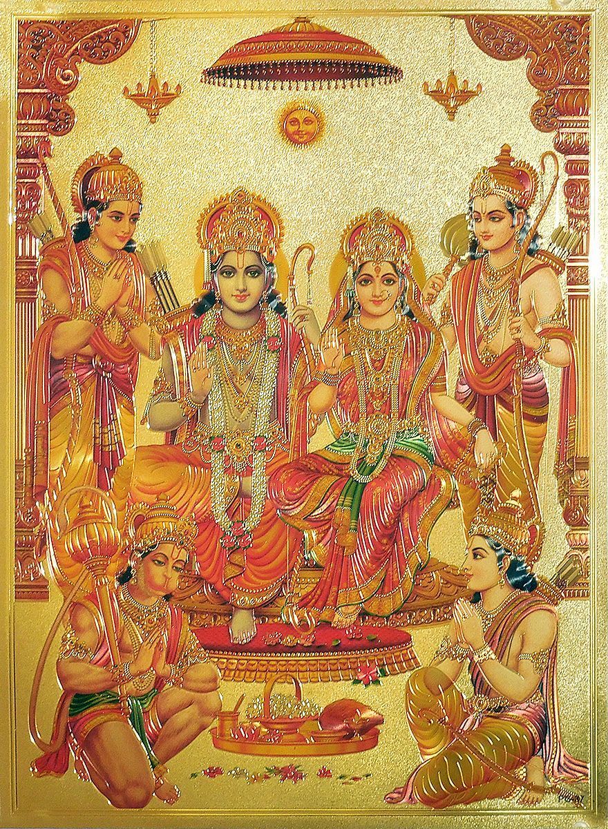 Ram Darbar Metallic Poster. Hindu art, Lord vishnu wallpaper, Shri ram wallpaper