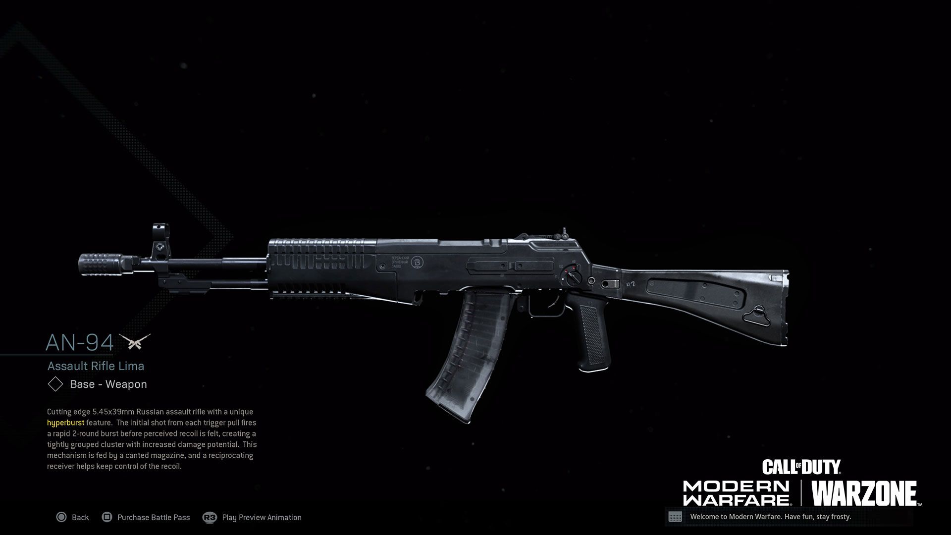 Modern Warfare® Weapon Detail: AN 94