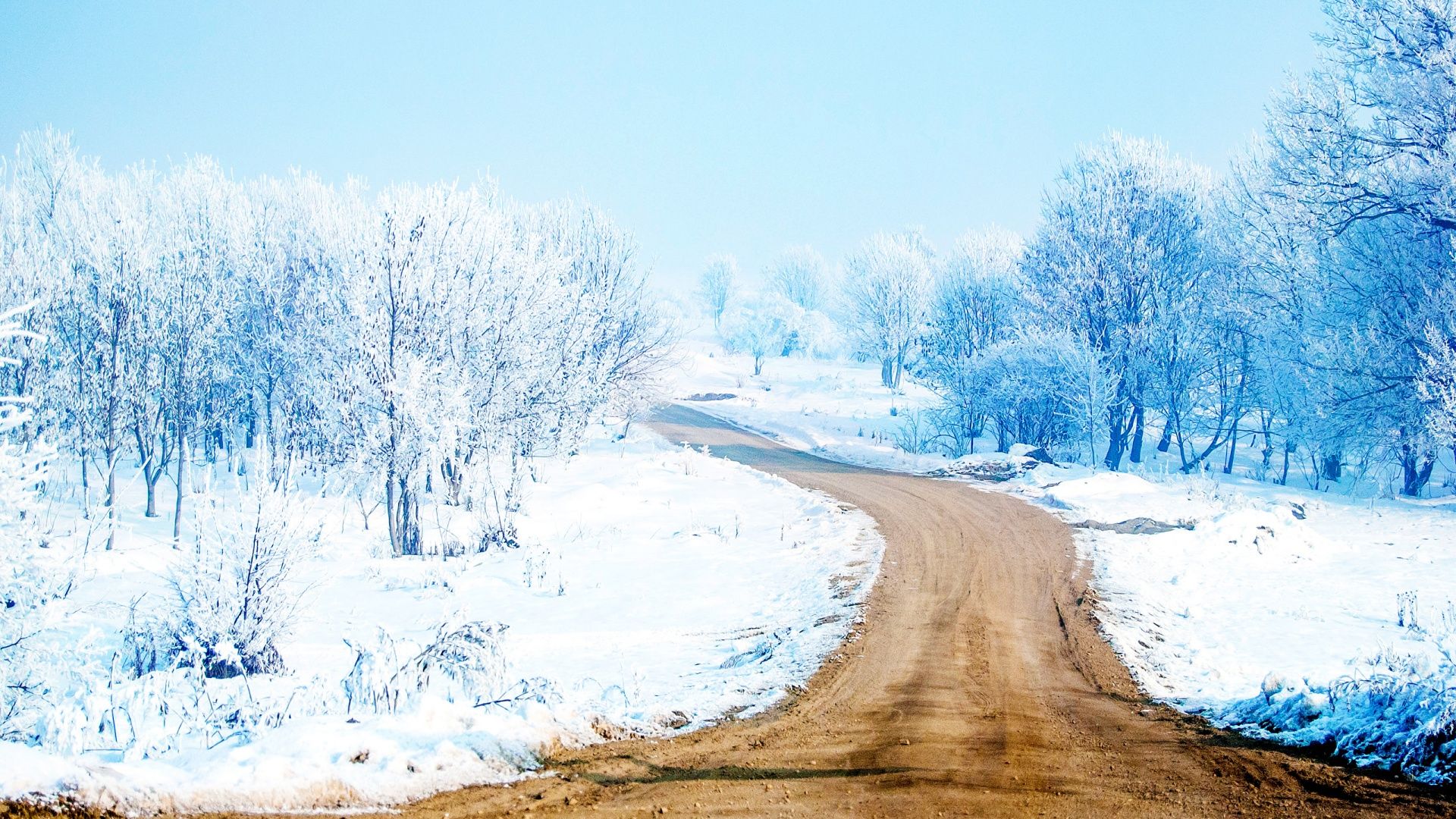 Winter Country Road -themes.com