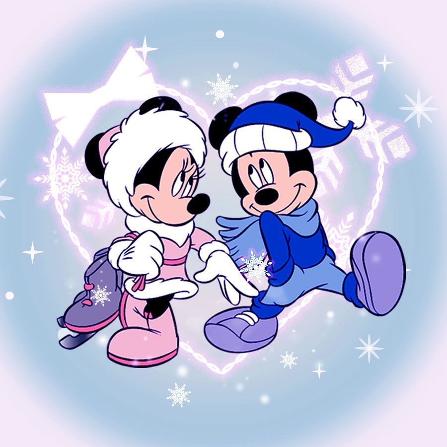 Winter Wallpaper created for Disney Mobile. Mickey mouse drawings, Minnie mouse picture, Disney christmas