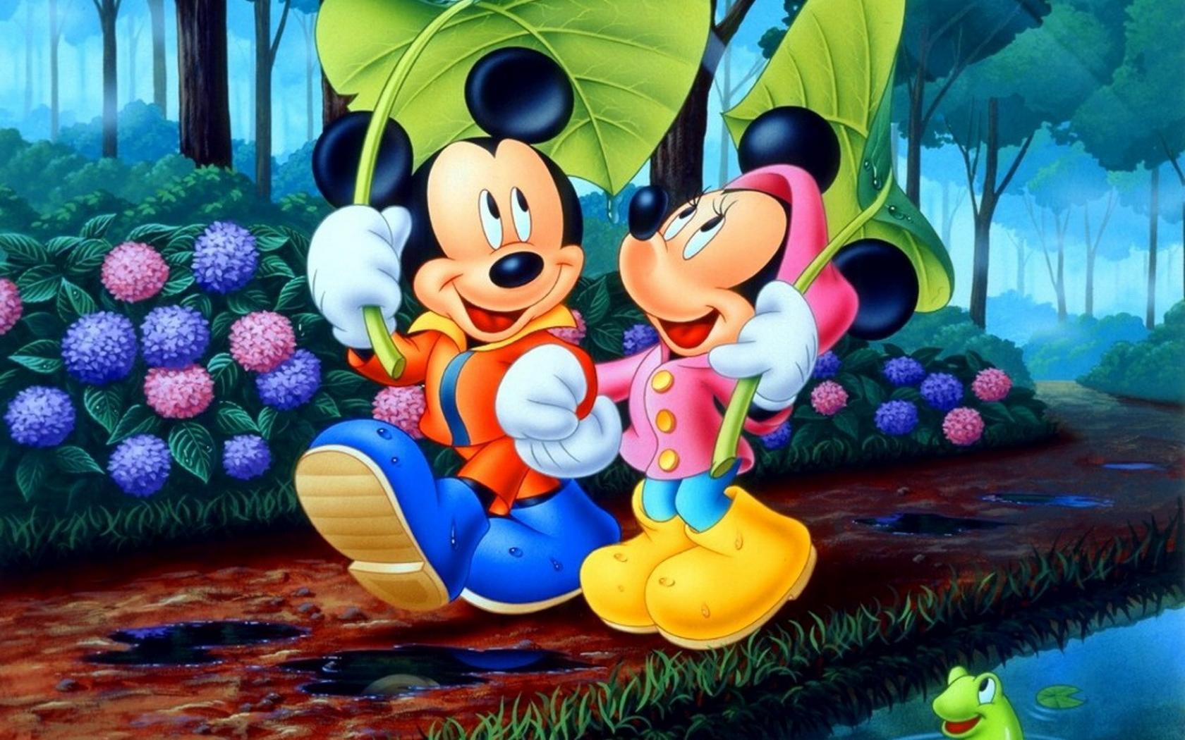 Mickey and Minnie Winter Wallpaper 1680x1050