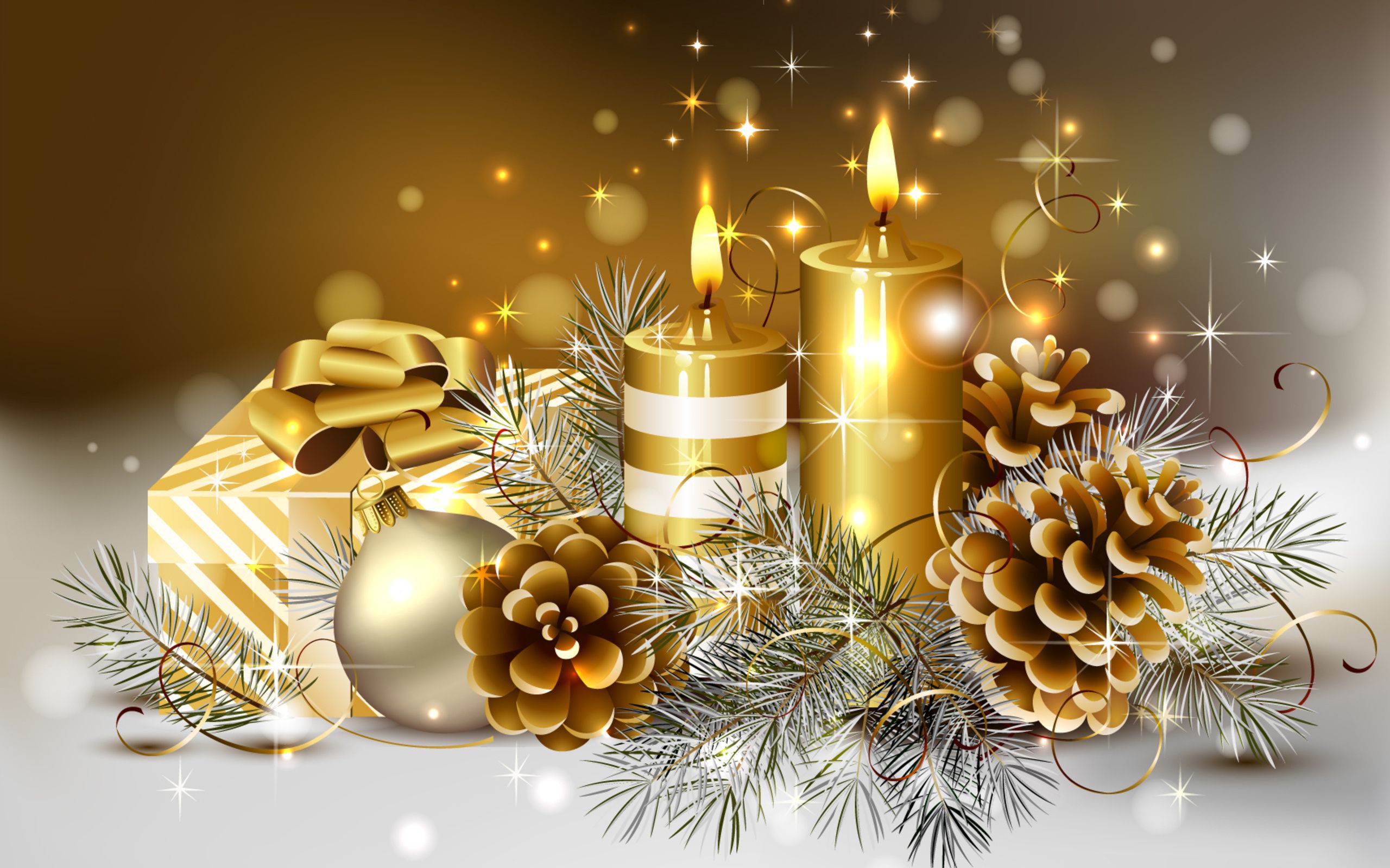 Wallpaper. New Year. photo. picture. gold, Happy New Year, candles, sweetheart, Christmas