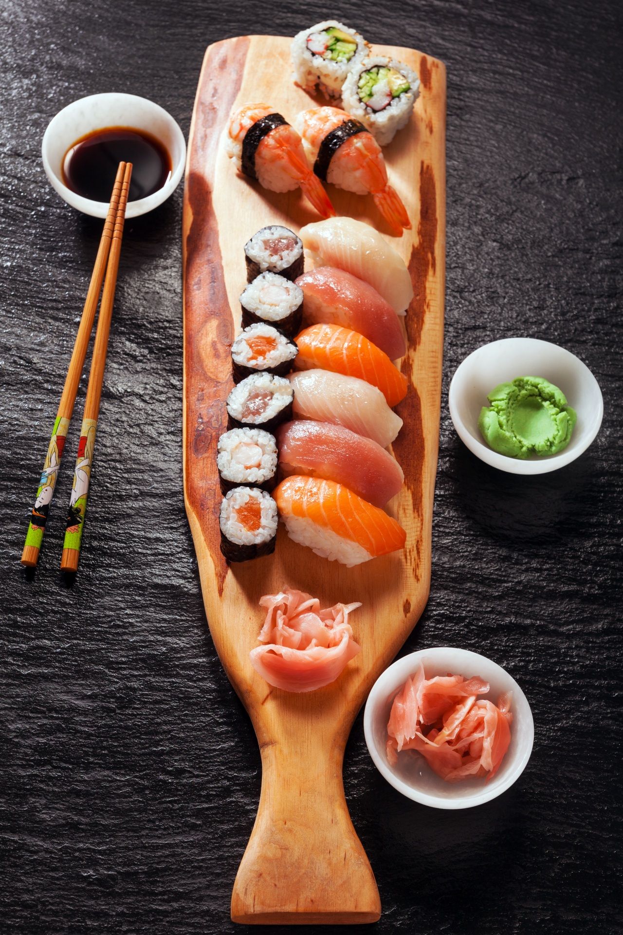 Picture Sushi Fish Food Chopsticks Seafoods Gray 1280x1920