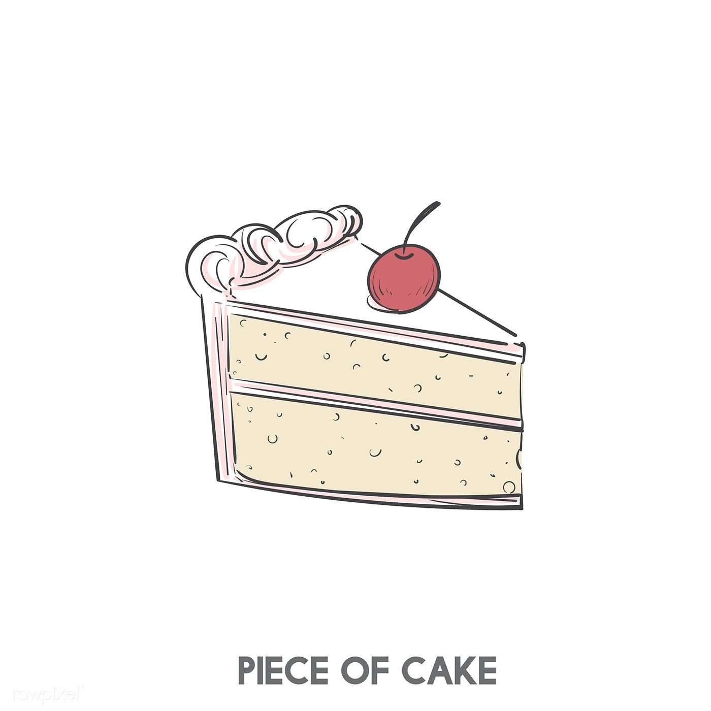 A piece of cake. premium image. Cake drawing, Cake illustration, Piece of cakes