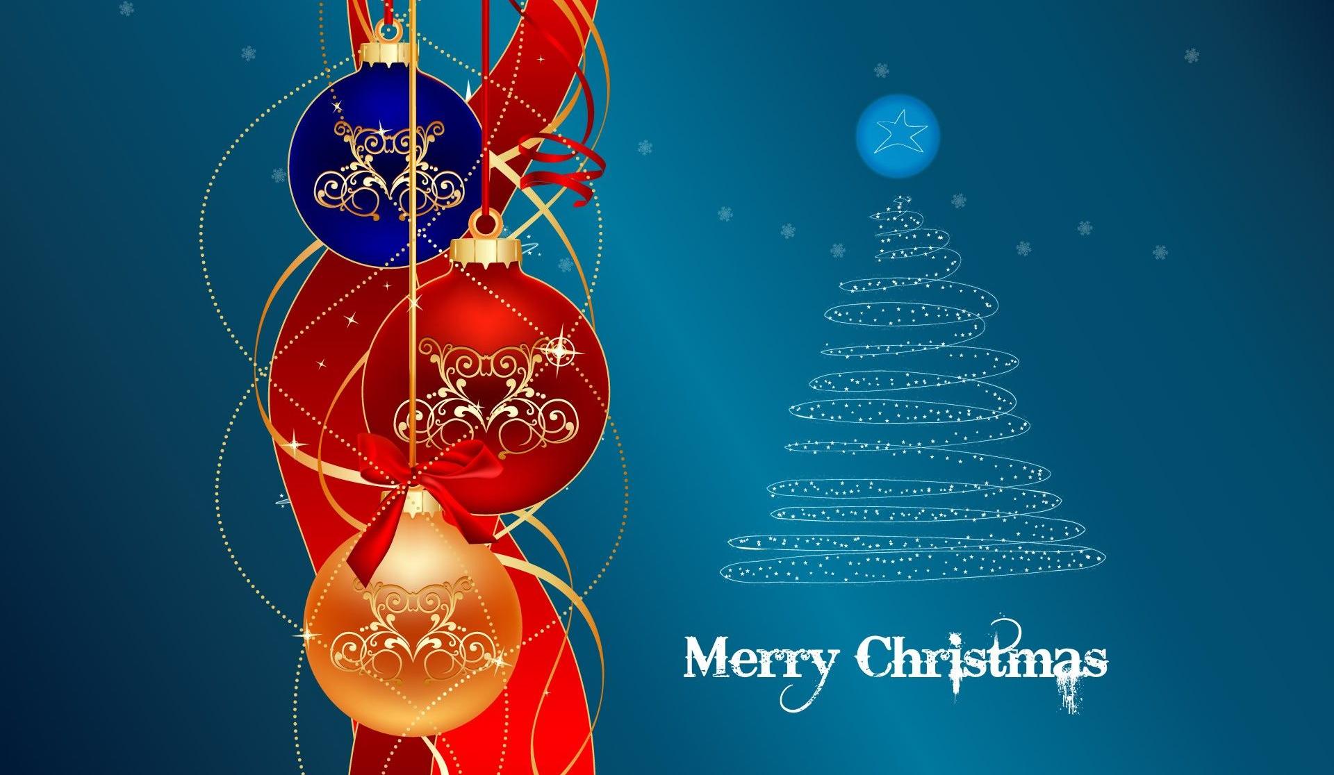 Light, blue, red, merry christmas ornaments Free PPT Background for your PowerPoint