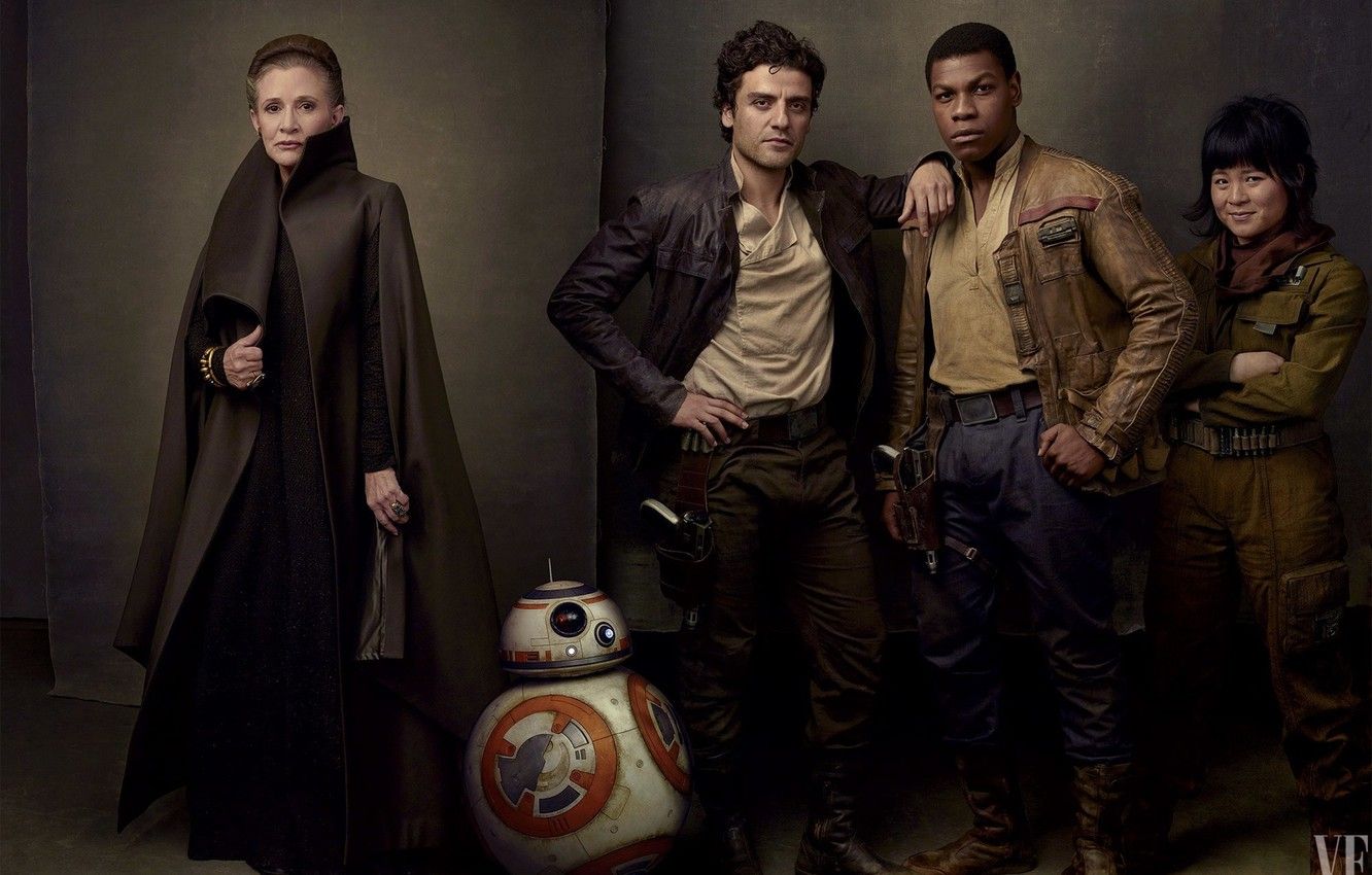 Wallpaper Cinema, Star Wars, Red, Black, Stars, Movie, Film, Finn, Leia, Droid, Oscar Isaac, Carrie Fisher, BB 8, John Boyega, Poe Dameron, Star Wars: The Last Jedi Image For Desktop, Section фильмы